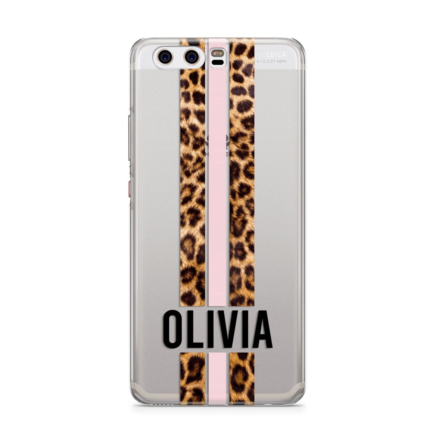 Personalised Leopard Print Stripe Huawei P10 Phone Case