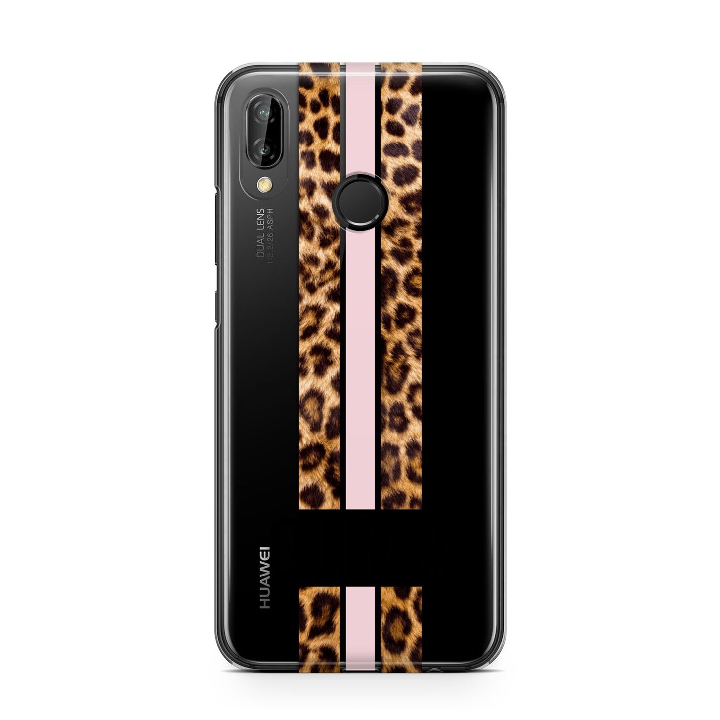 Personalised Leopard Print Stripe Huawei P20 Lite Phone Case