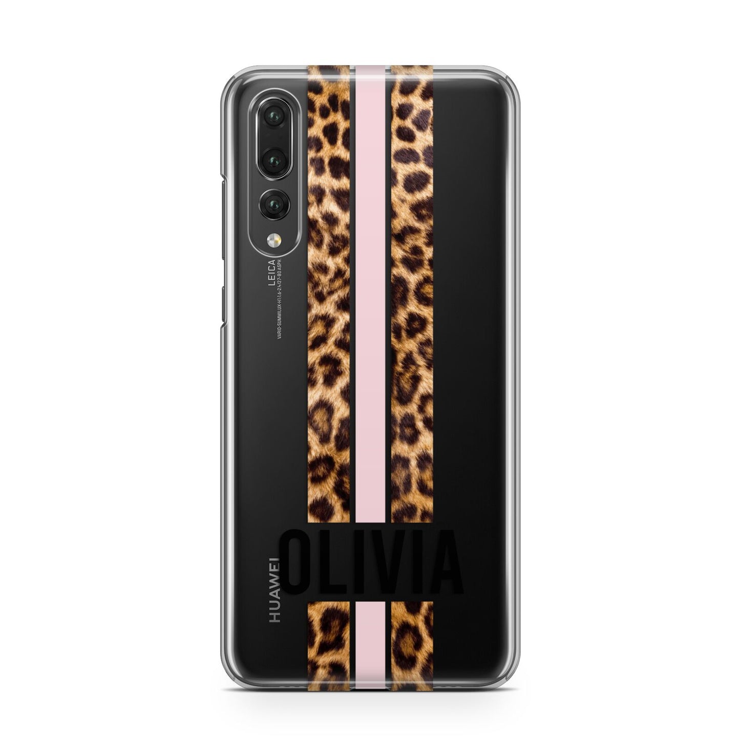 Personalised Leopard Print Stripe Huawei P20 Pro Phone Case