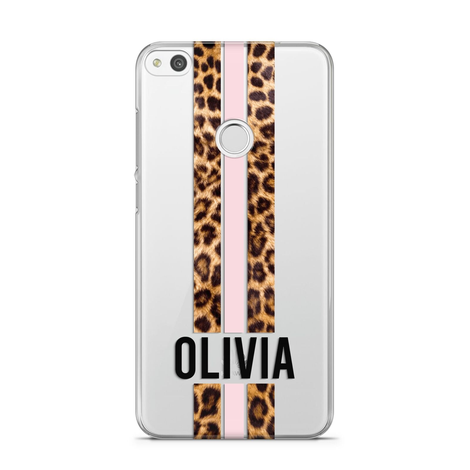 Personalised Leopard Print Stripe Huawei P8 Lite Case