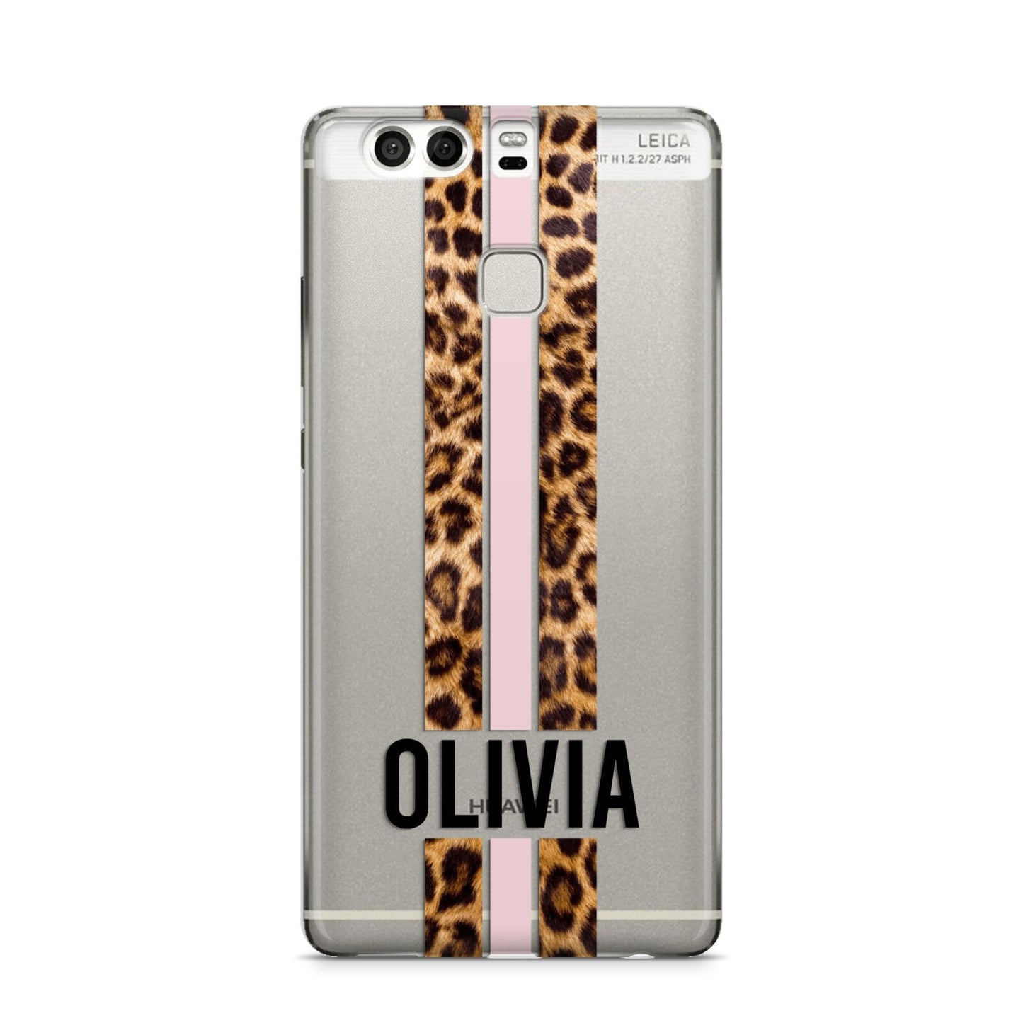 Personalised Leopard Print Stripe Huawei P9 Case