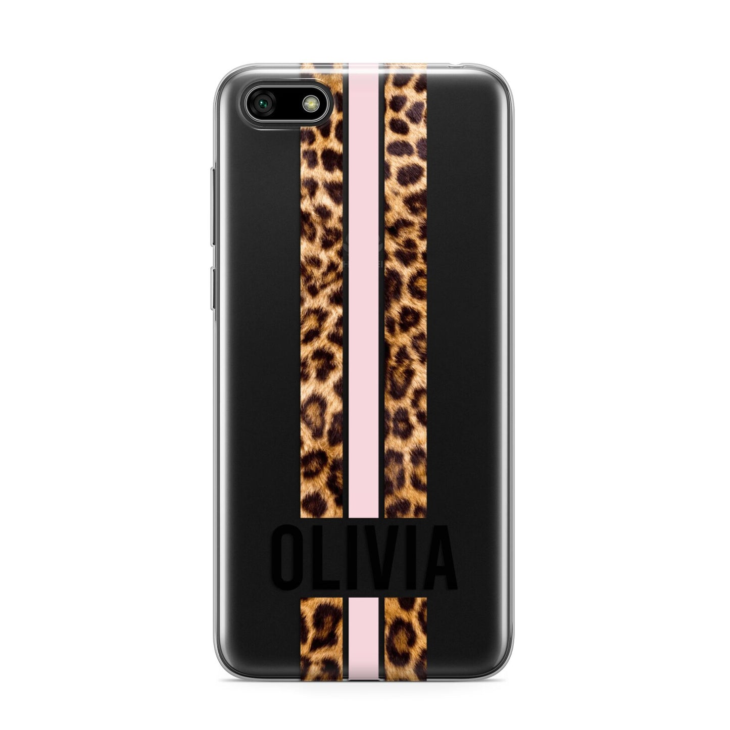 Personalised Leopard Print Stripe Huawei Y5 Prime 2018 Phone Case