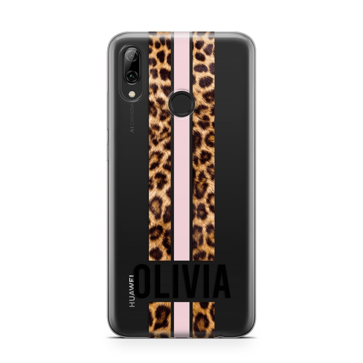 Personalised Leopard Print Stripe Huawei Y7 2019