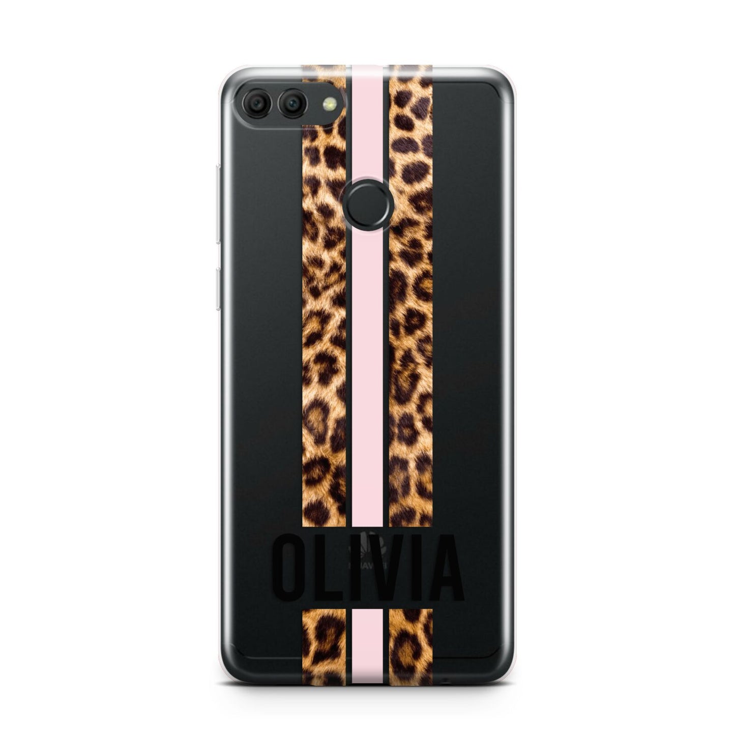 Personalised Leopard Print Stripe Huawei Y9 2018