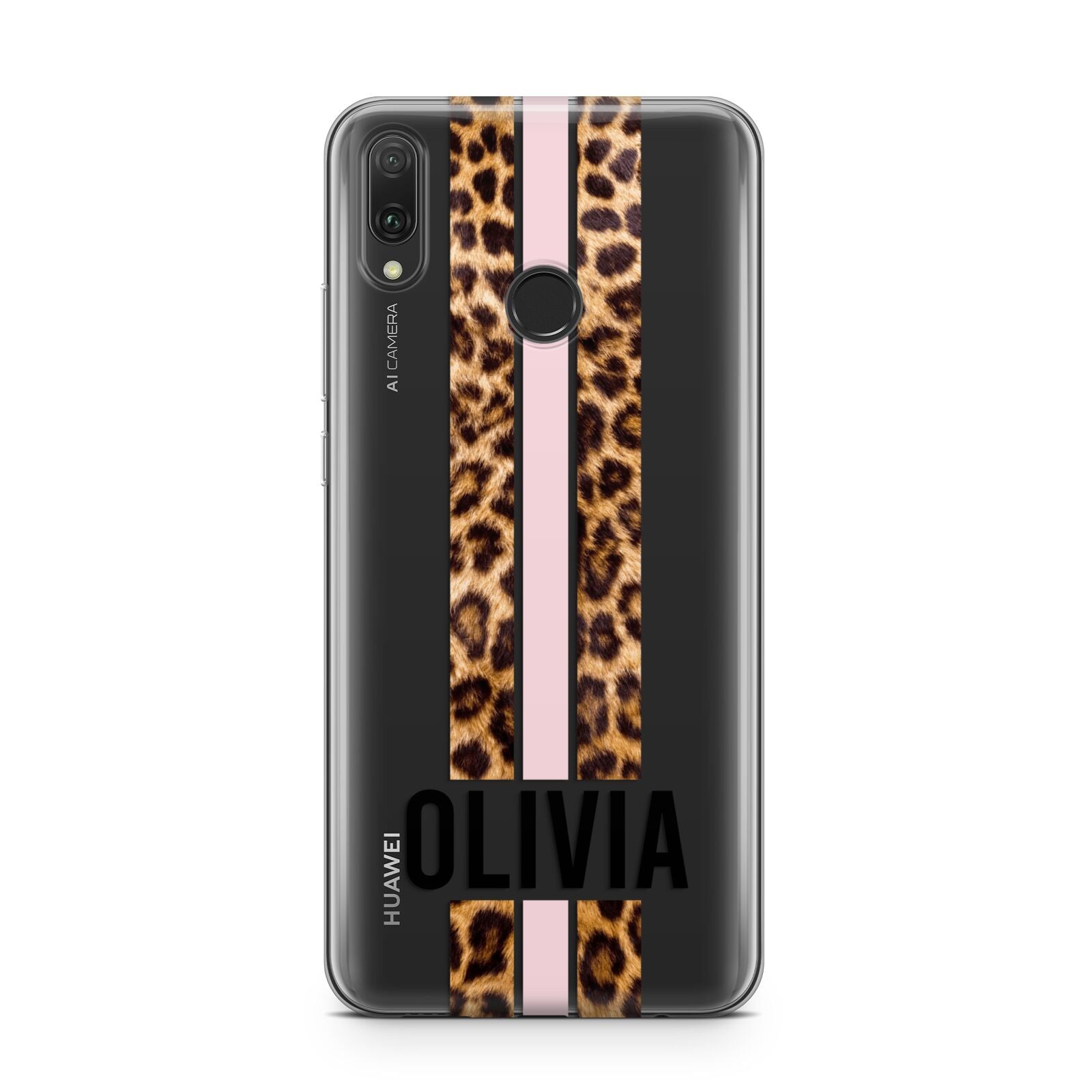 Personalised Leopard Print Stripe Huawei Y9 2019