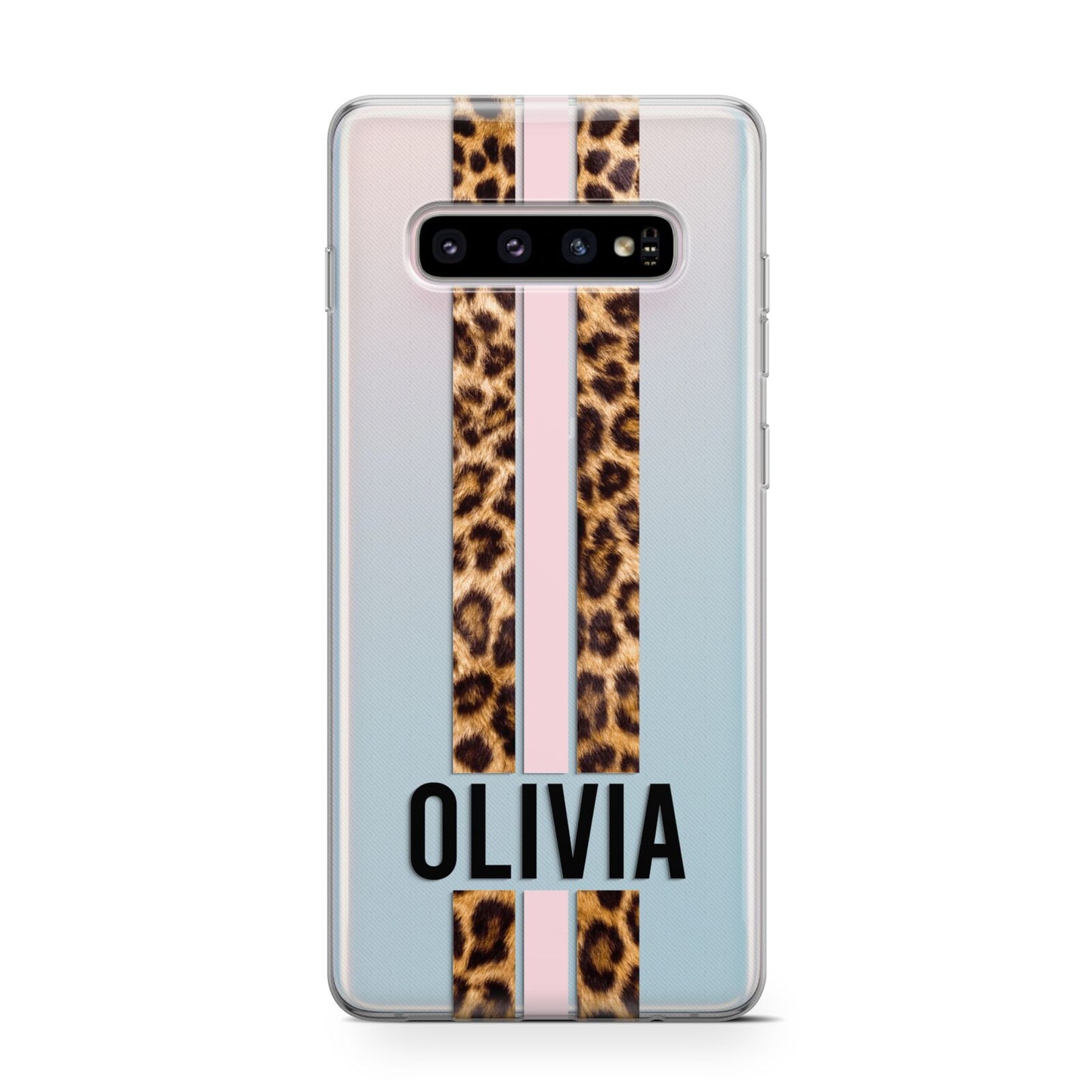 Personalised Leopard Print Stripe Protective Samsung Galaxy Case