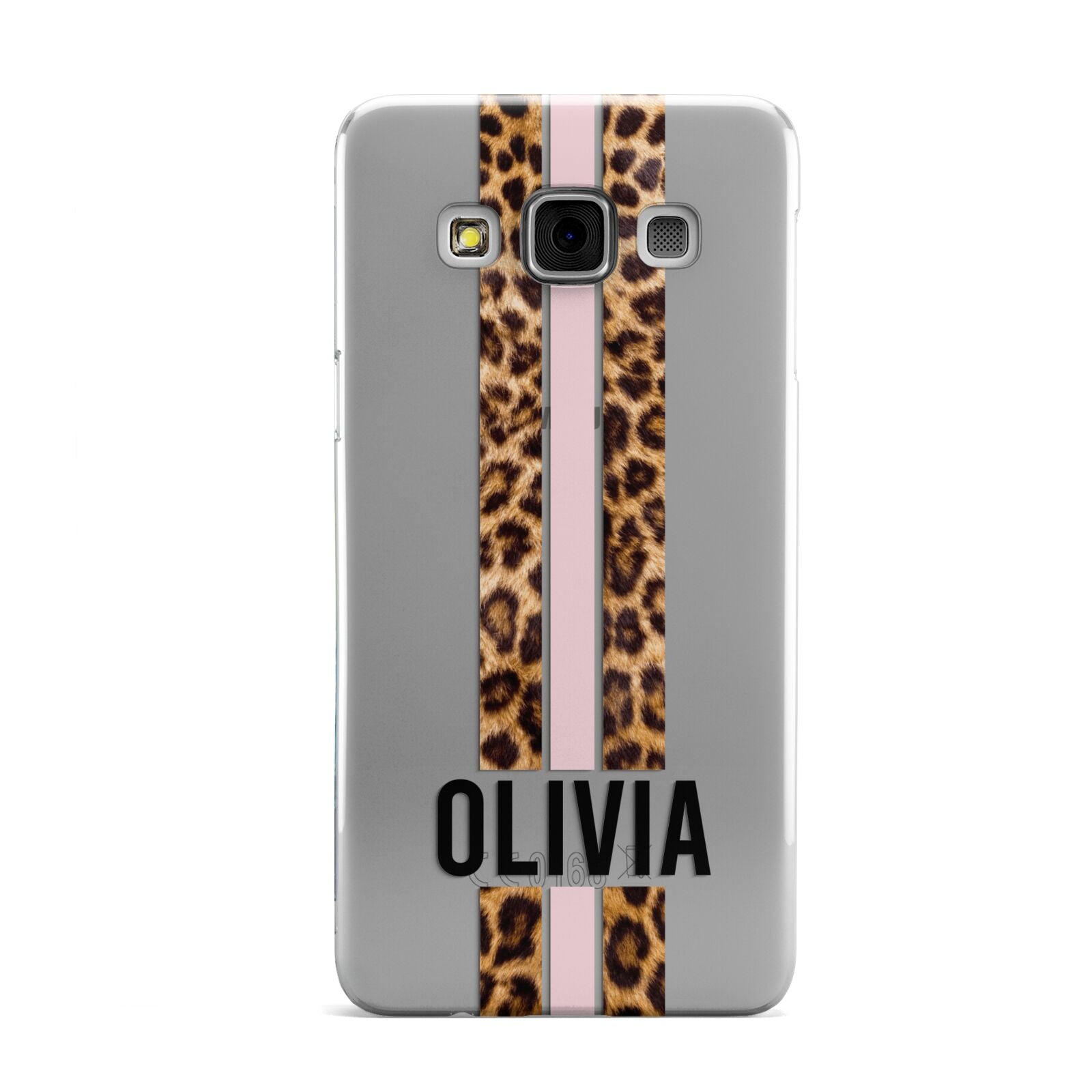 Personalised Leopard Print Stripe Samsung Galaxy A3 Case