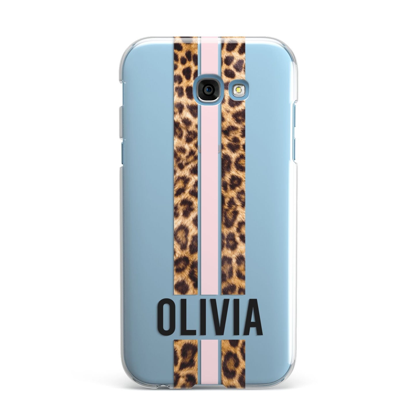 Personalised Leopard Print Stripe Samsung Galaxy A7 2017 Case