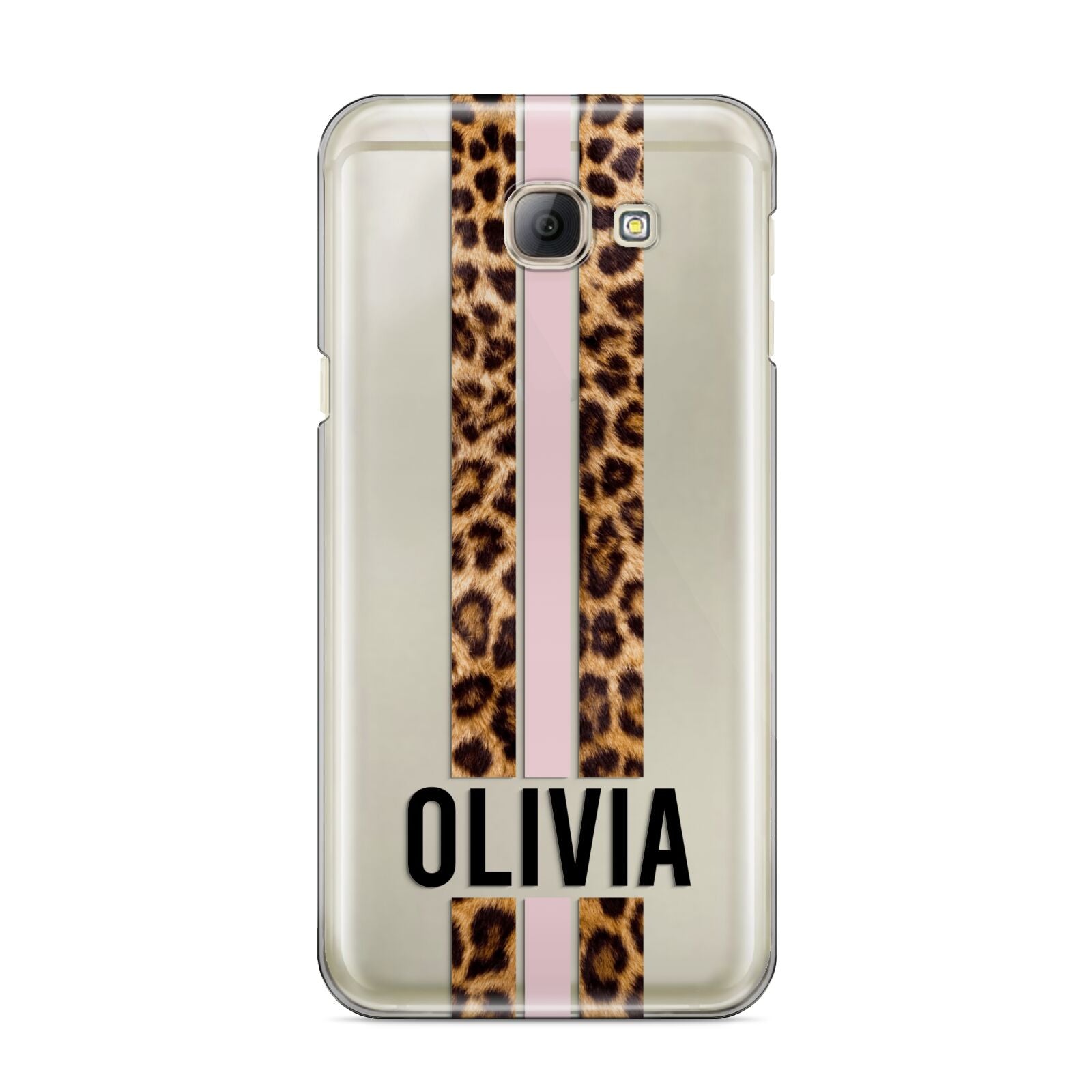 Personalised Leopard Print Stripe Samsung Galaxy A8 2016 Case