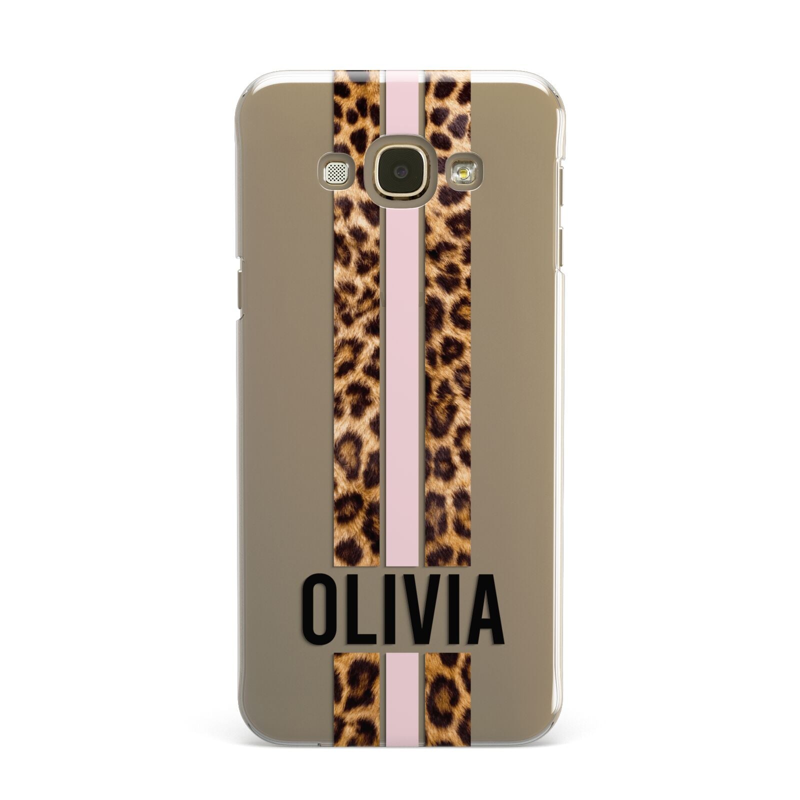 Personalised Leopard Print Stripe Samsung Galaxy A8 Case