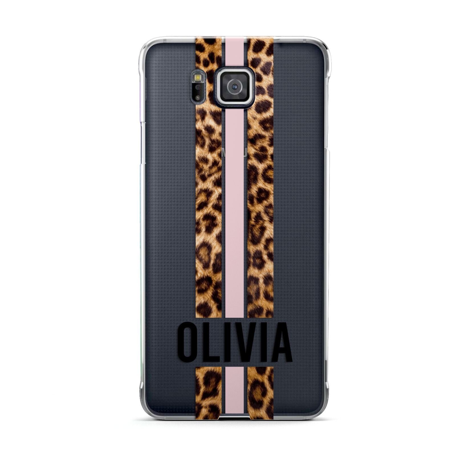 Personalised Leopard Print Stripe Samsung Galaxy Alpha Case