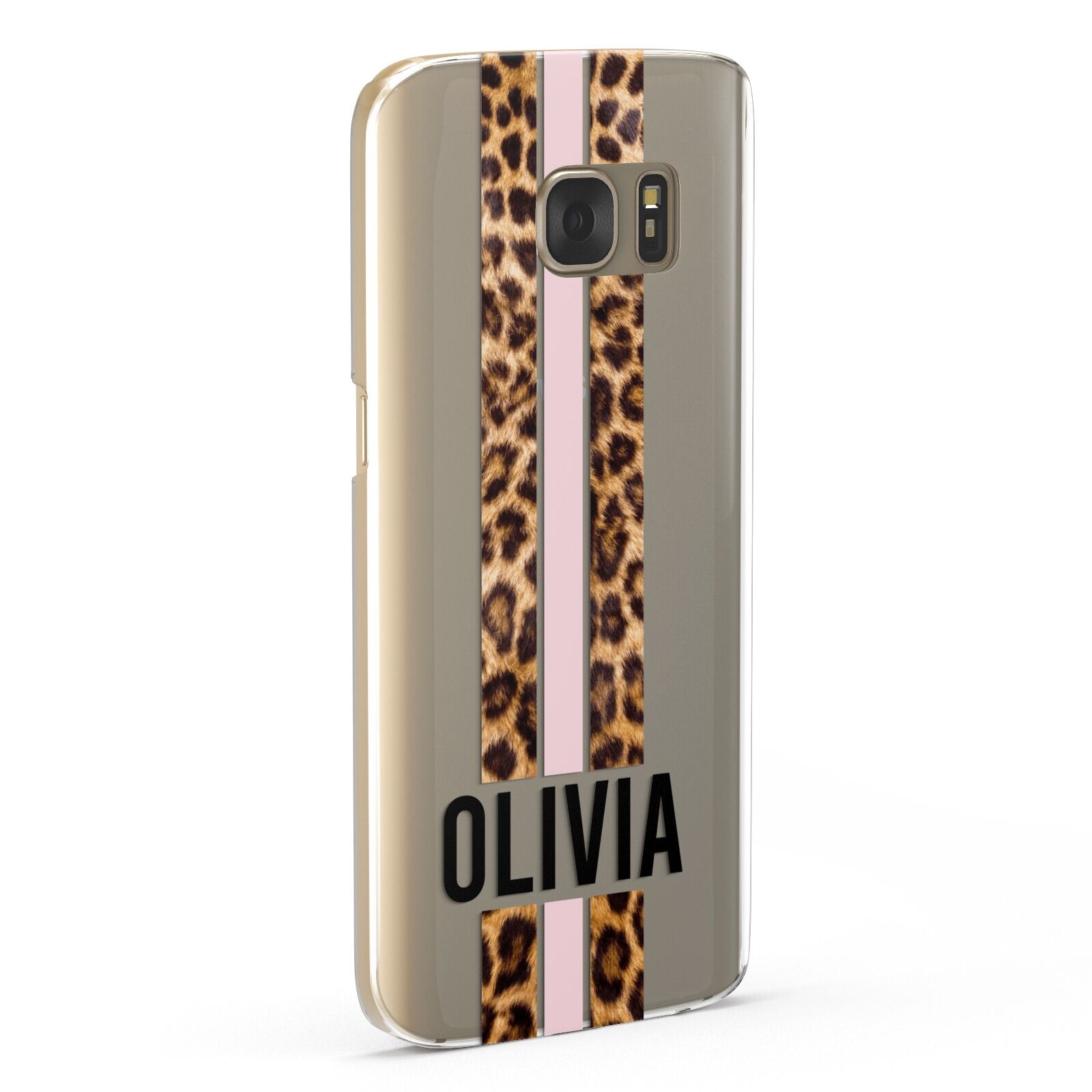 Personalised Leopard Print Stripe Samsung Galaxy Case Fourty Five Degrees