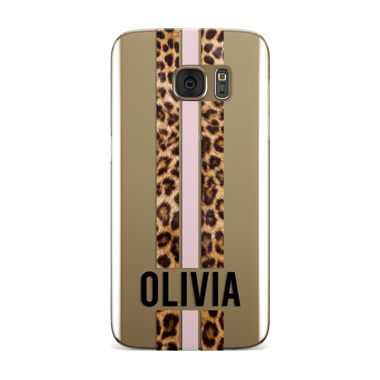 Personalised Leopard Print Stripe Samsung Galaxy Case