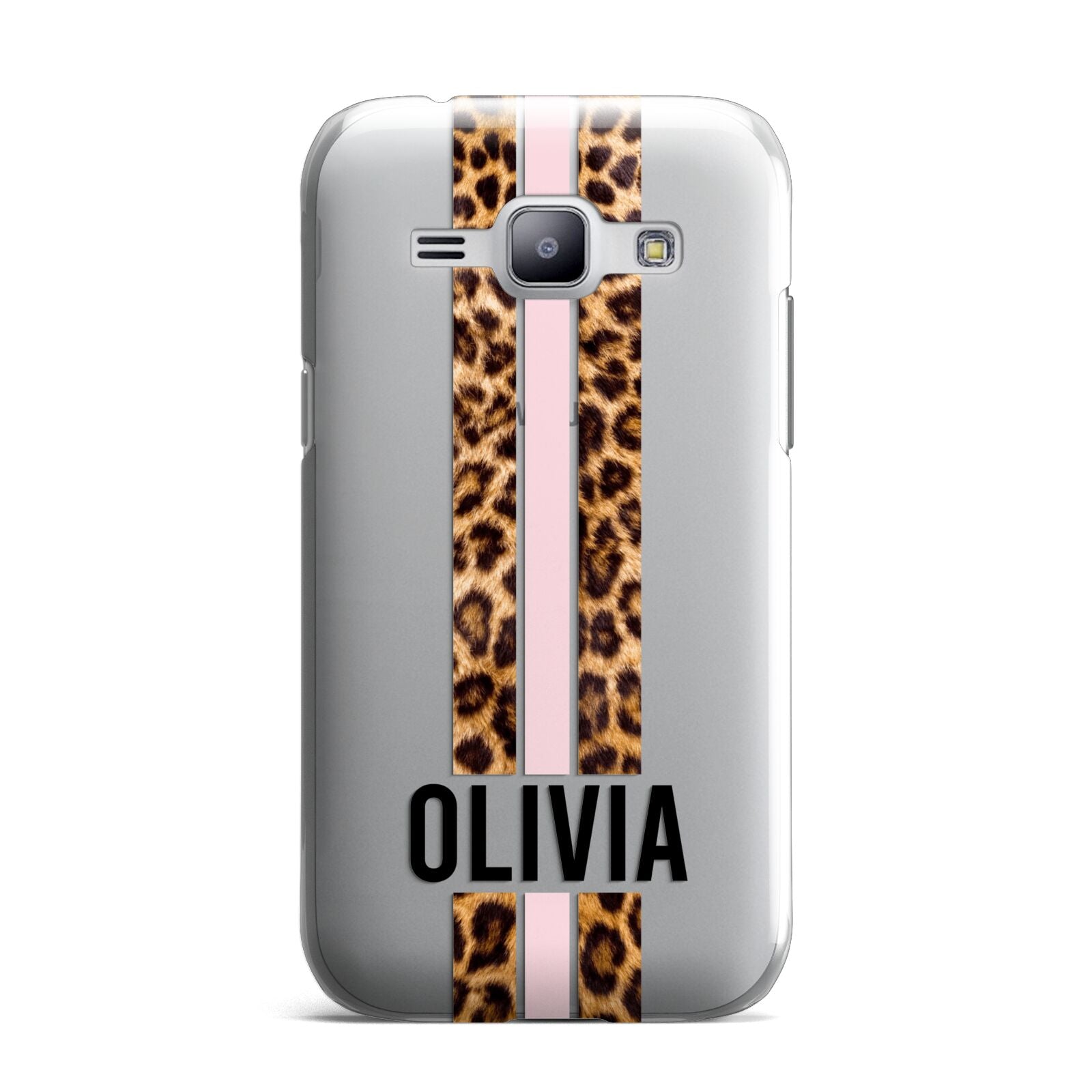 Personalised Leopard Print Stripe Samsung Galaxy J1 2015 Case