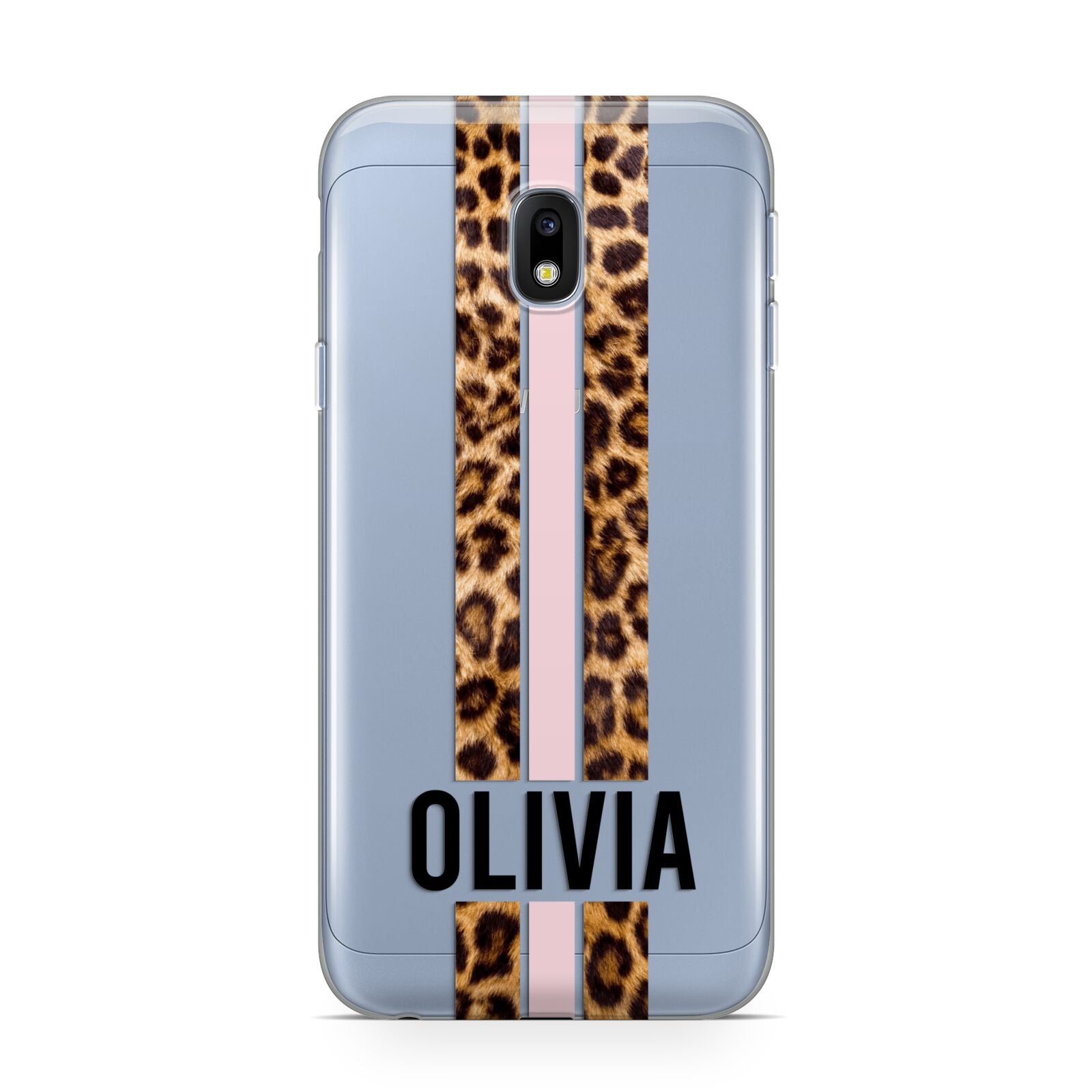 Personalised Leopard Print Stripe Samsung Galaxy J3 2017 Case