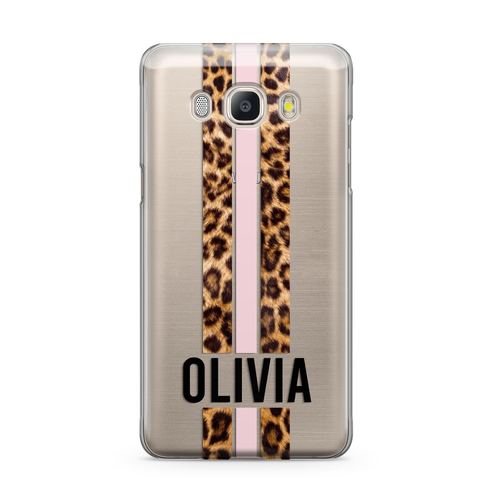 Personalised Leopard Print Stripe Samsung Galaxy J5 2016 Case