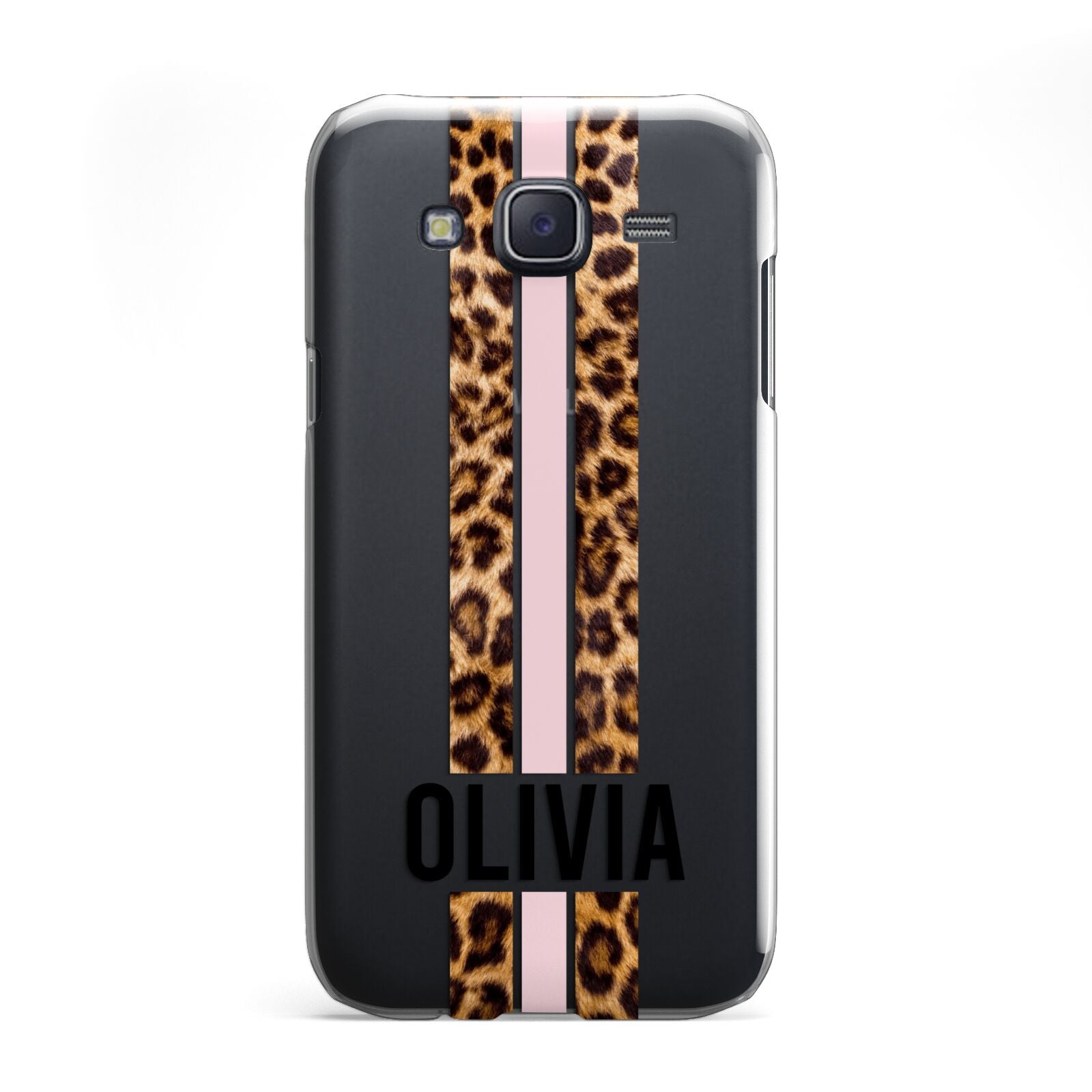 Personalised Leopard Print Stripe Samsung Galaxy J5 Case