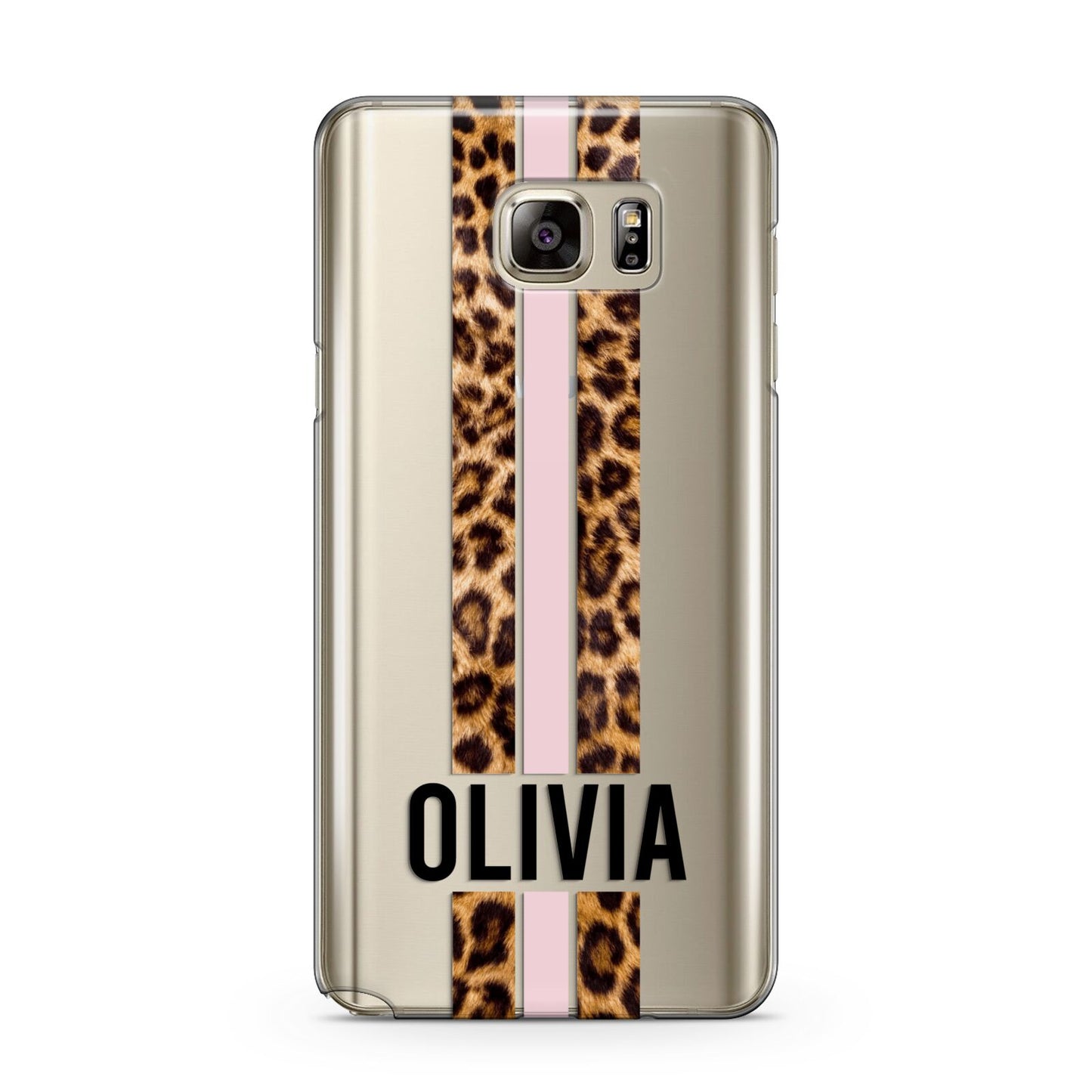 Personalised Leopard Print Stripe Samsung Galaxy Note 5 Case