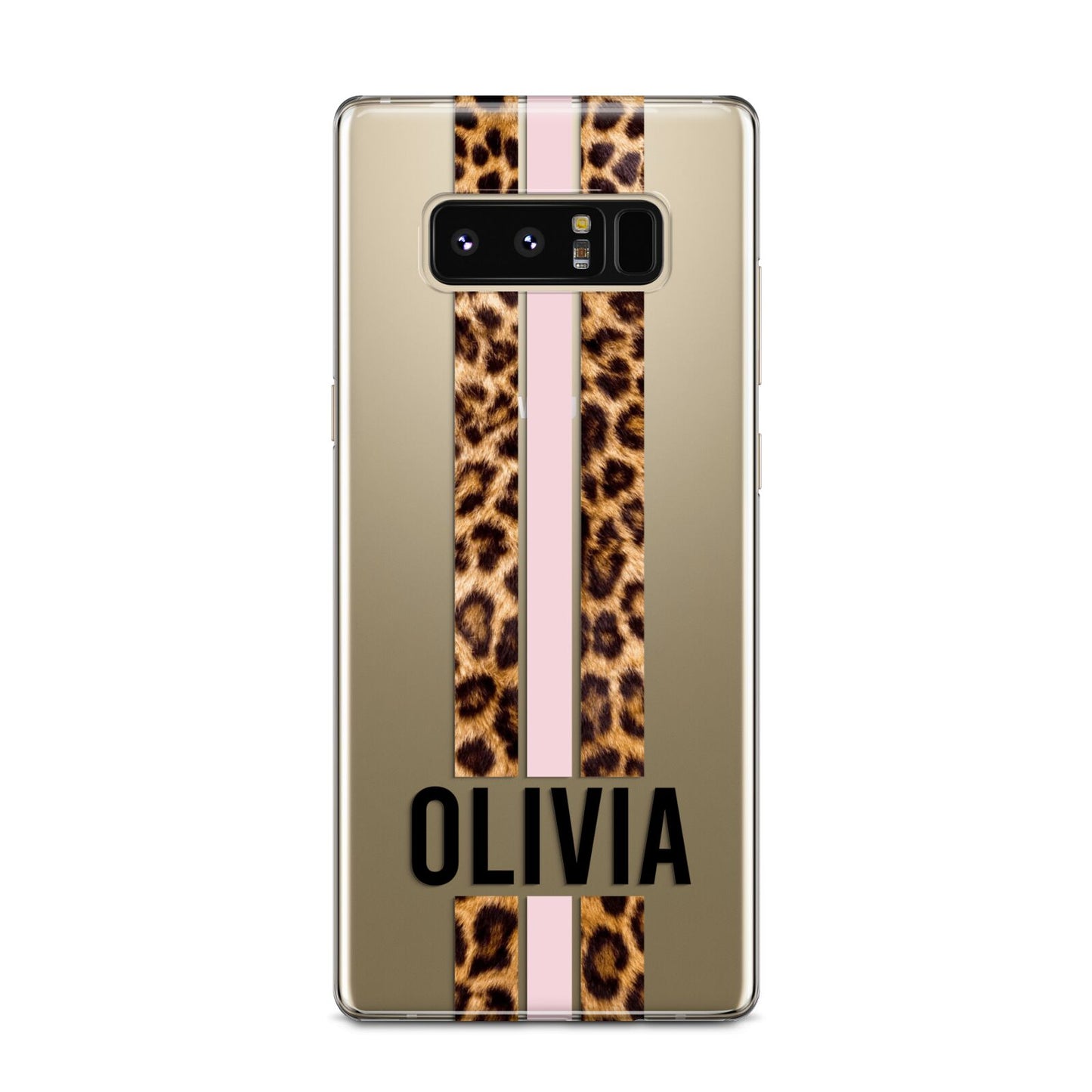 Personalised Leopard Print Stripe Samsung Galaxy Note 8 Case