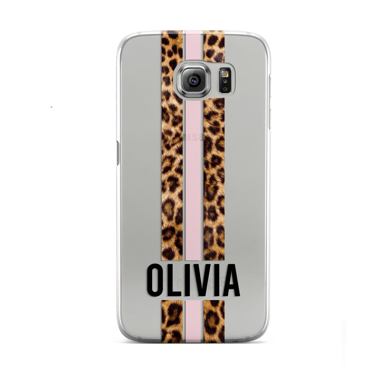 Personalised Leopard Print Stripe Samsung Galaxy S6 Case