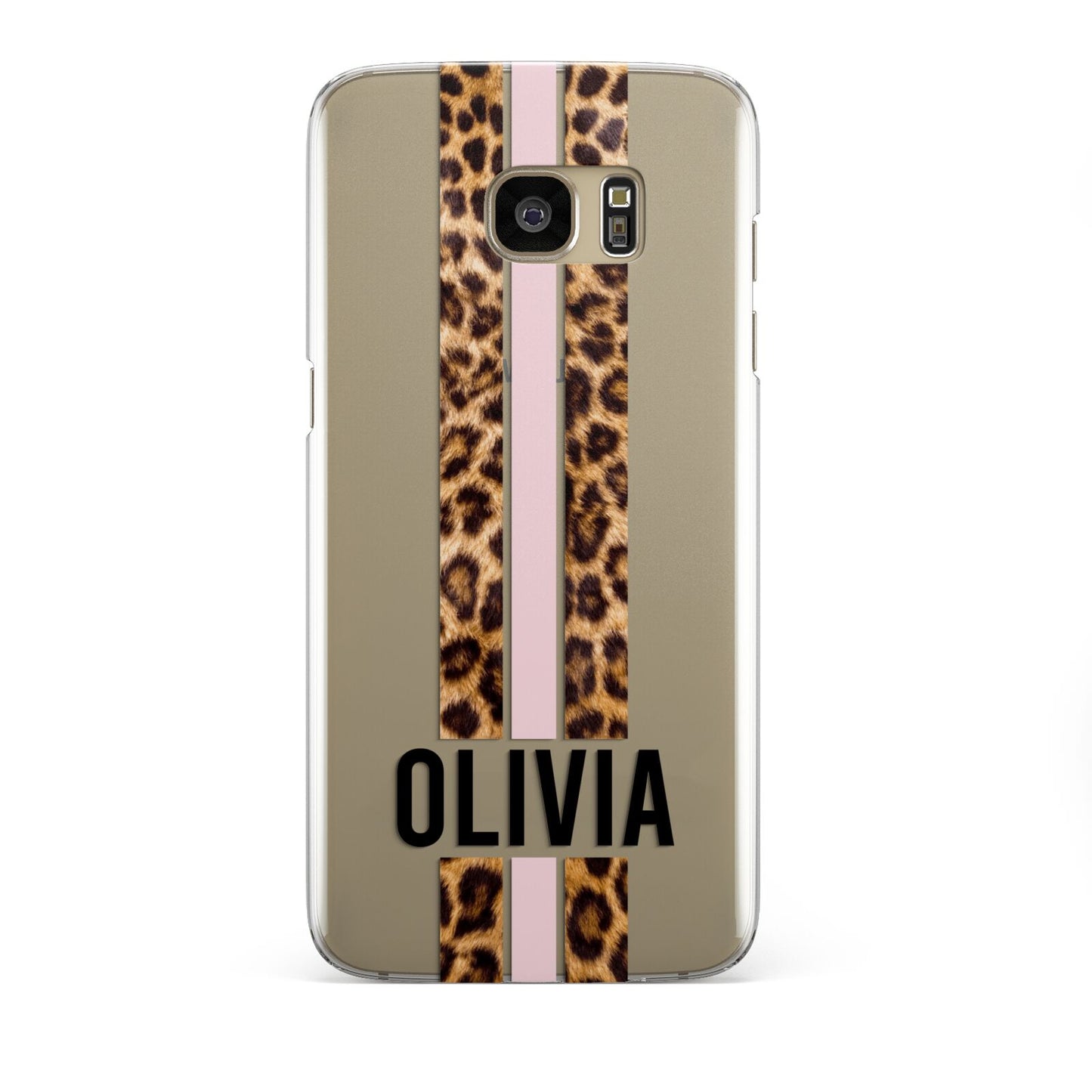 Personalised Leopard Print Stripe Samsung Galaxy S7 Edge Case