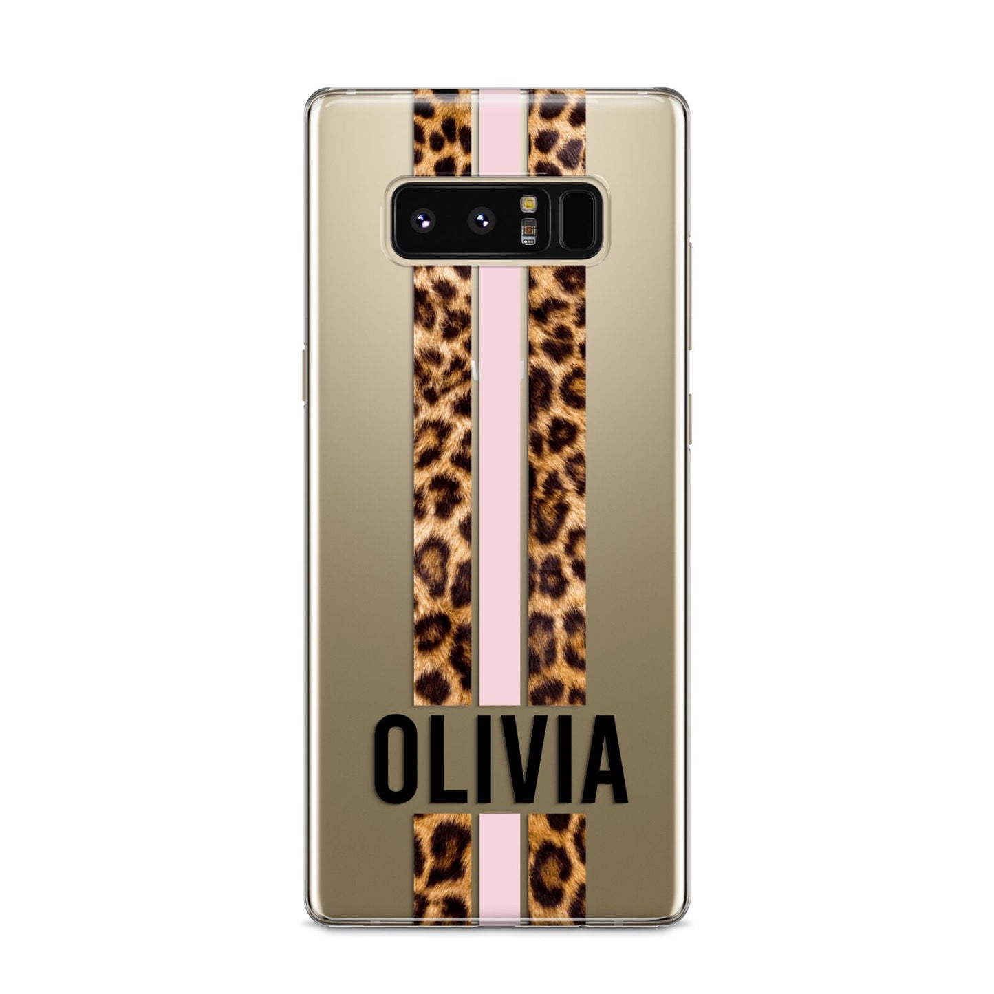 Personalised Leopard Print Stripe Samsung Galaxy S8 Case