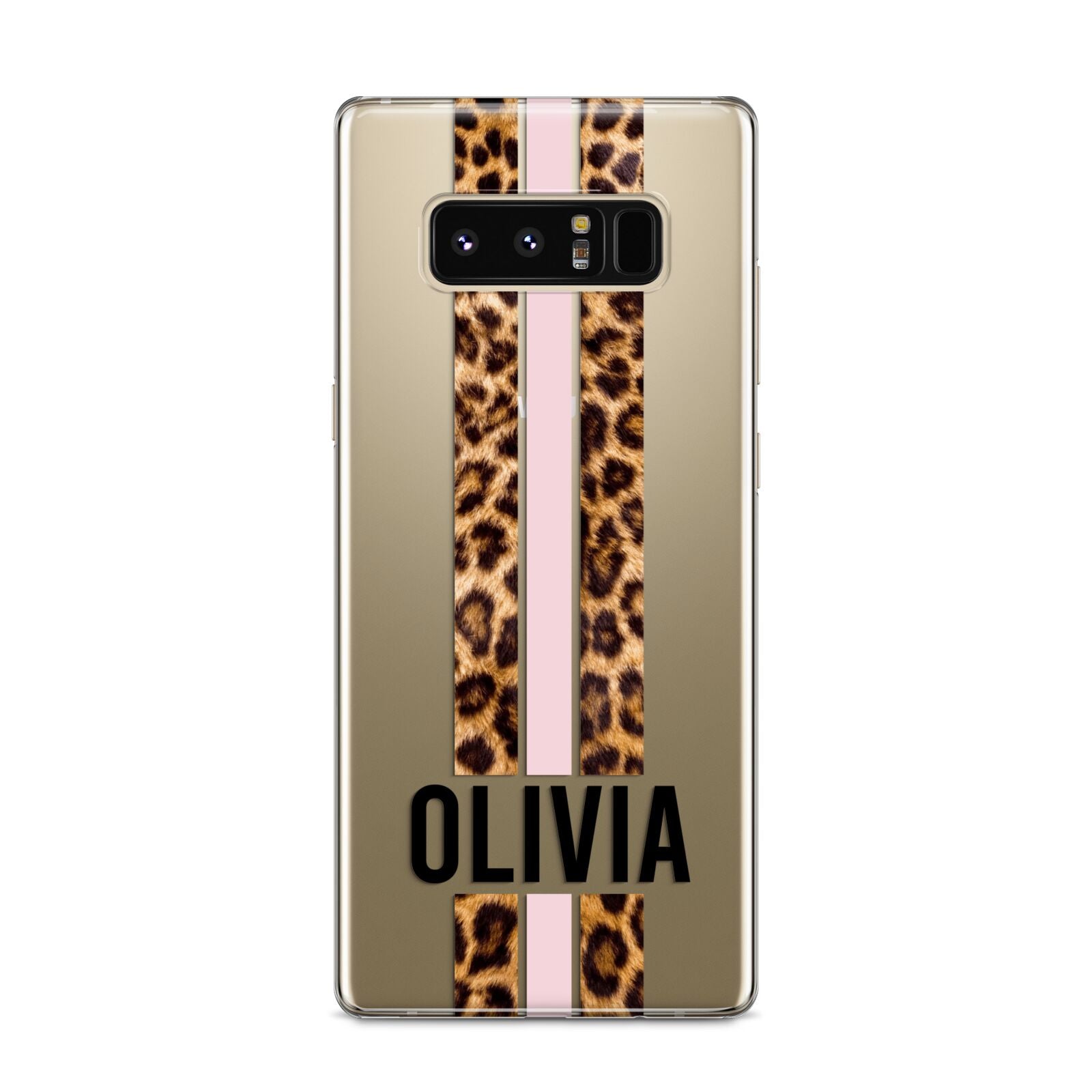 Personalised Leopard Print Stripe Samsung Galaxy S8 Case