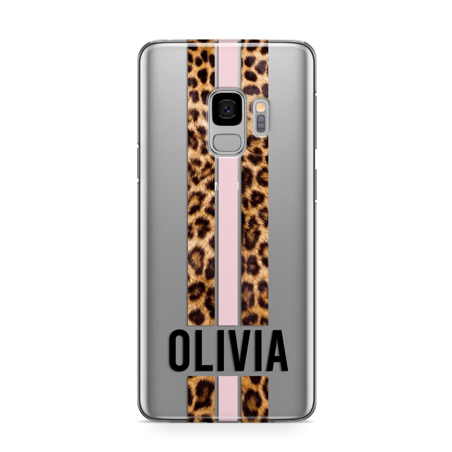 Personalised Leopard Print Stripe Samsung Galaxy S9 Case