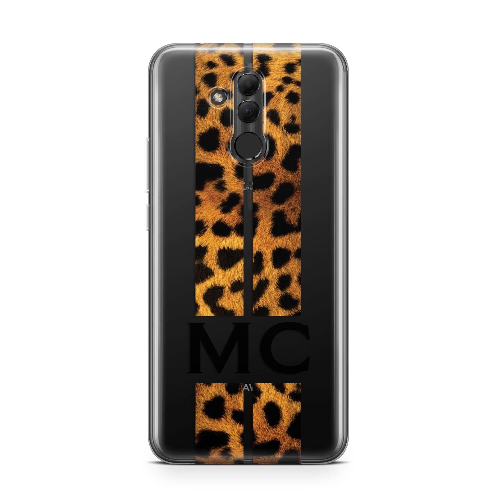 Personalised Leopard Print Stripes Initials Huawei Mate 20 Lite