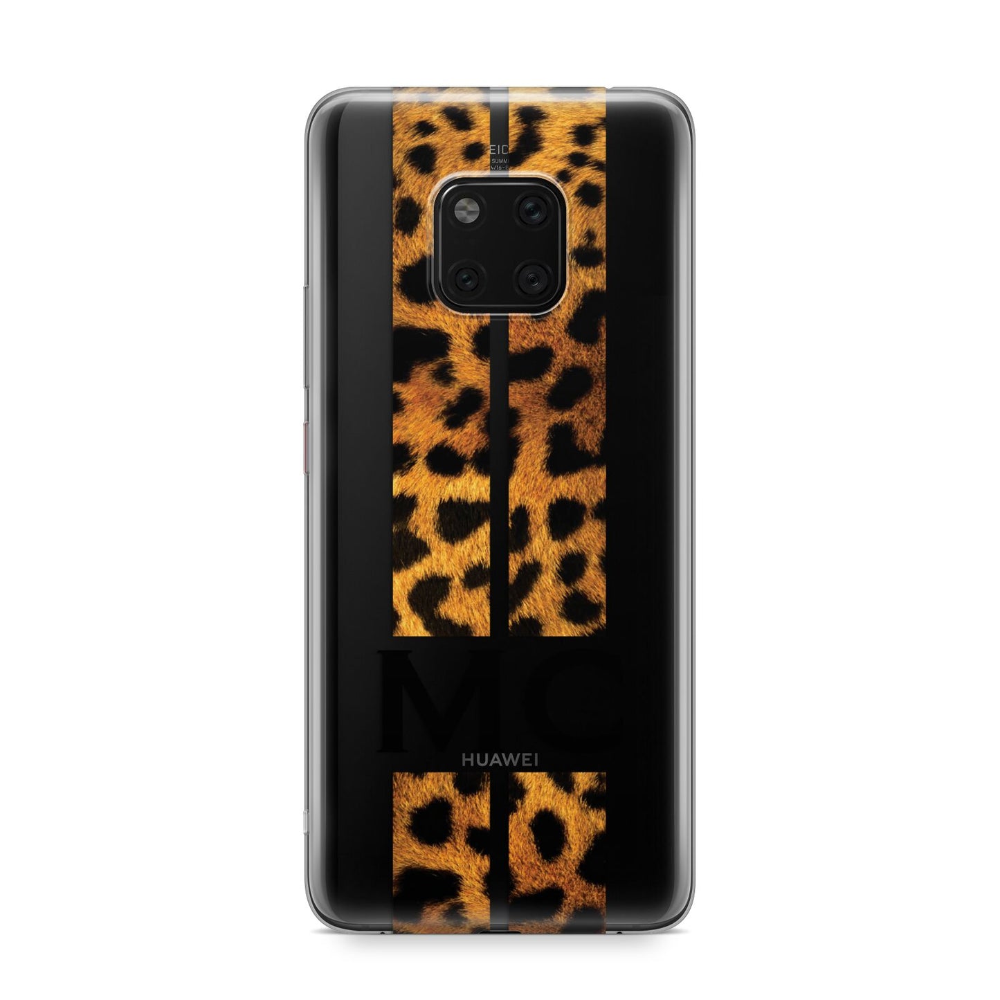 Personalised Leopard Print Stripes Initials Huawei Mate 20 Pro Phone Case