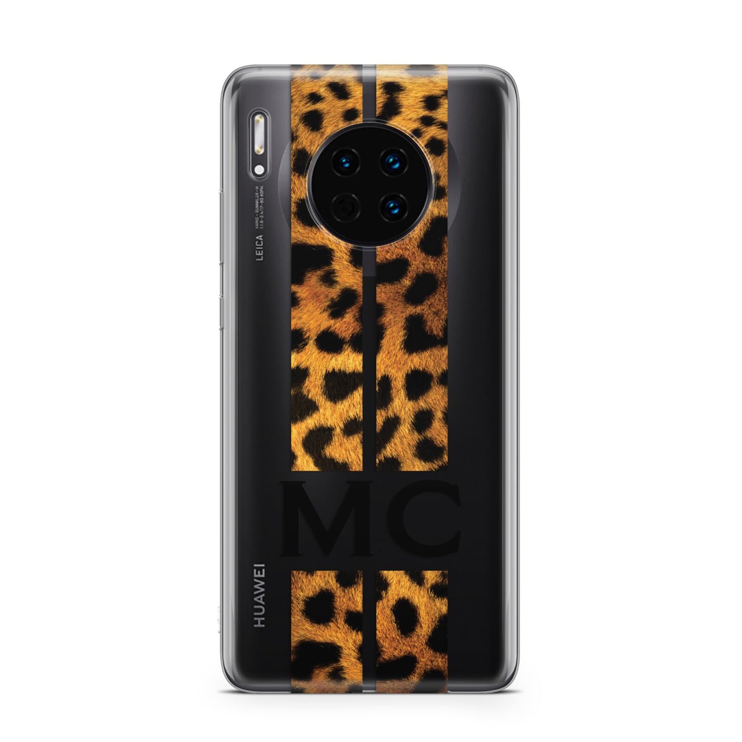 Personalised Leopard Print Stripes Initials Huawei Mate 30