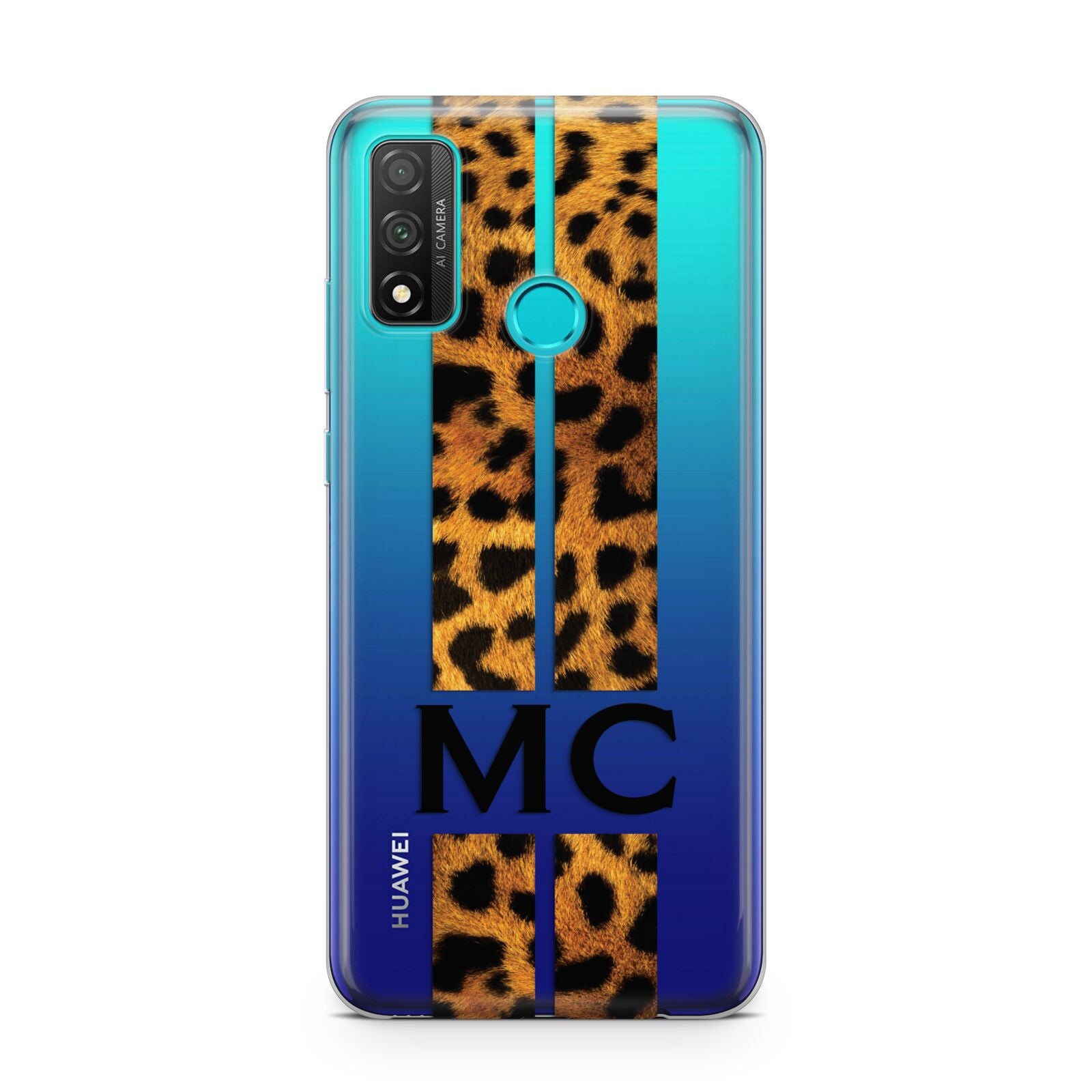 Personalised Leopard Print Stripes Initials Huawei P Smart 2020