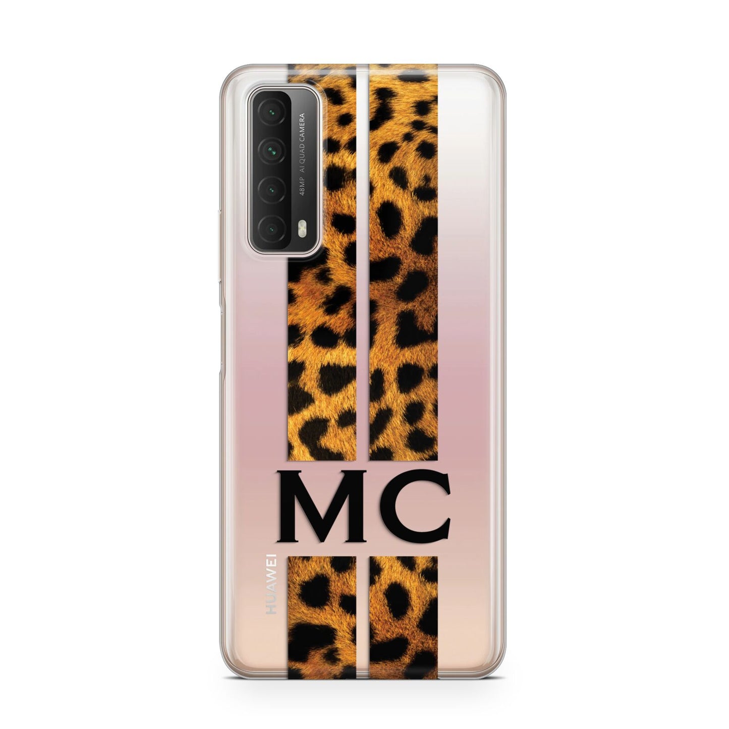 Personalised Leopard Print Stripes Initials Huawei P Smart 2021