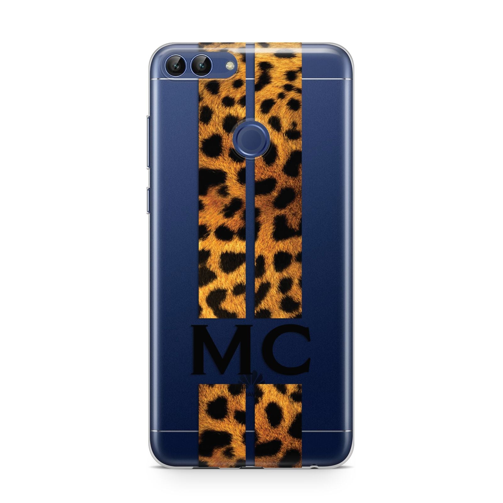 Personalised Leopard Print Stripes Initials Huawei P Smart Case