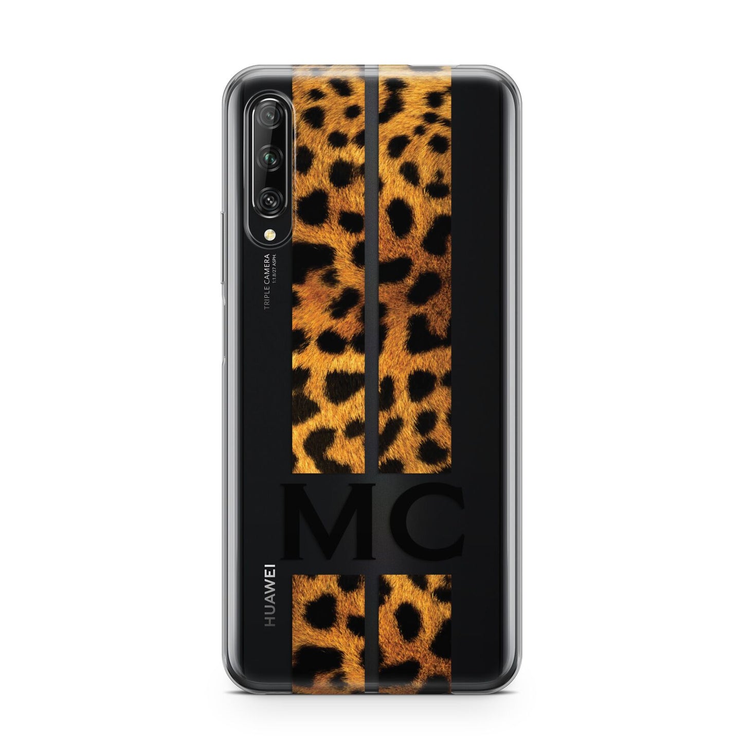 Personalised Leopard Print Stripes Initials Huawei P Smart Pro 2019