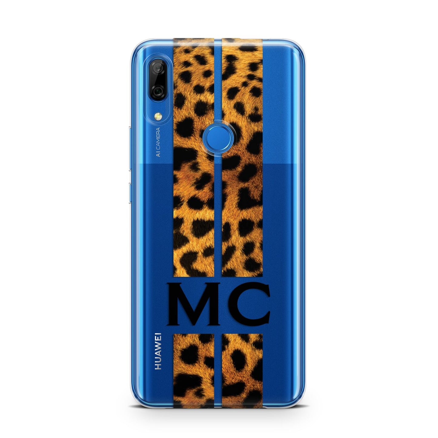 Personalised Leopard Print Stripes Initials Huawei P Smart Z