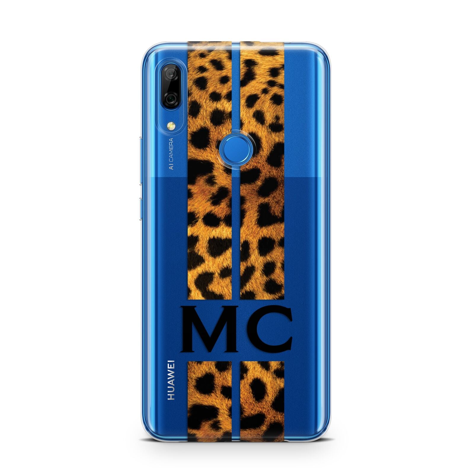 Personalised Leopard Print Stripes Initials Huawei P Smart Z