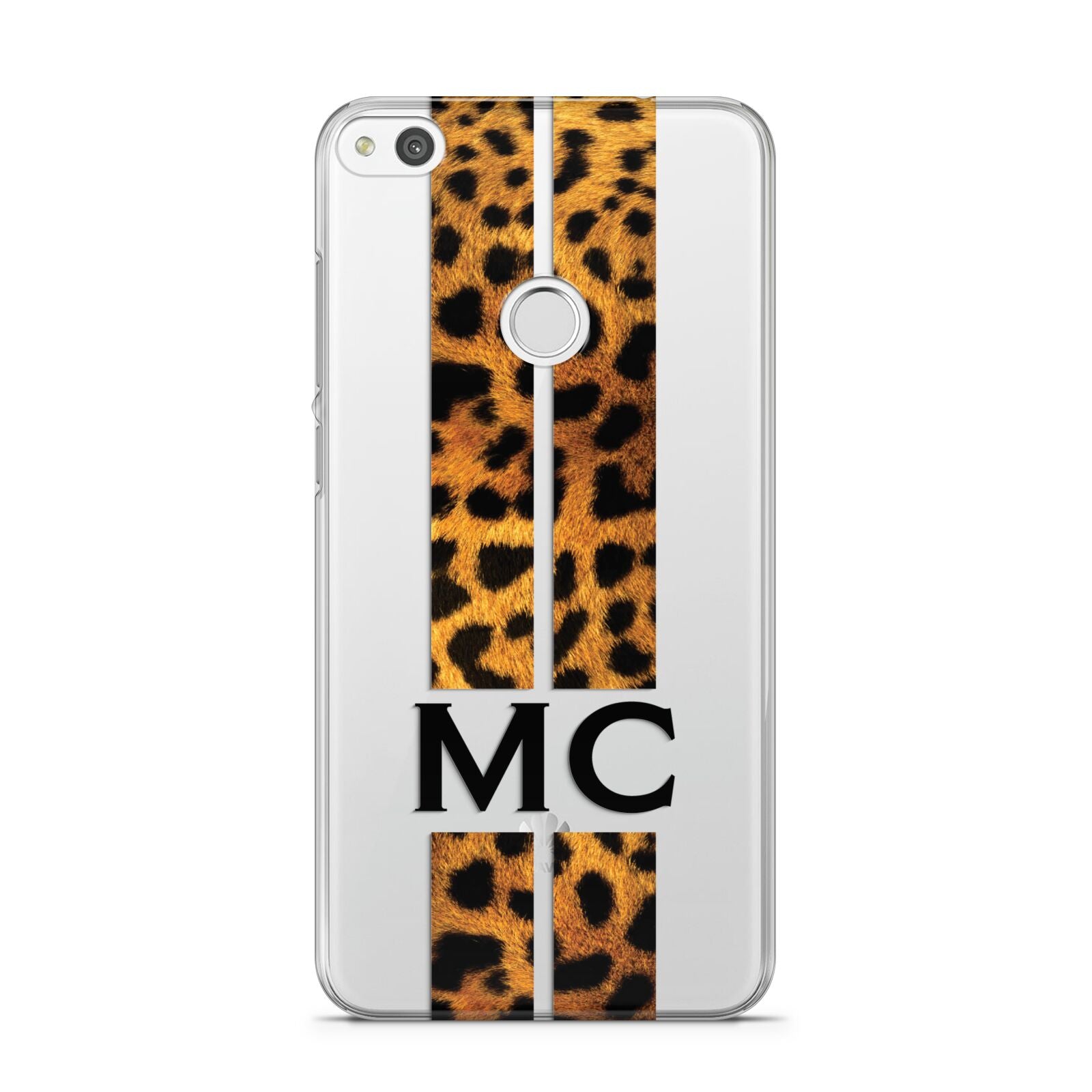 Personalised Leopard Print Stripes Initials Huawei P8 Lite Case