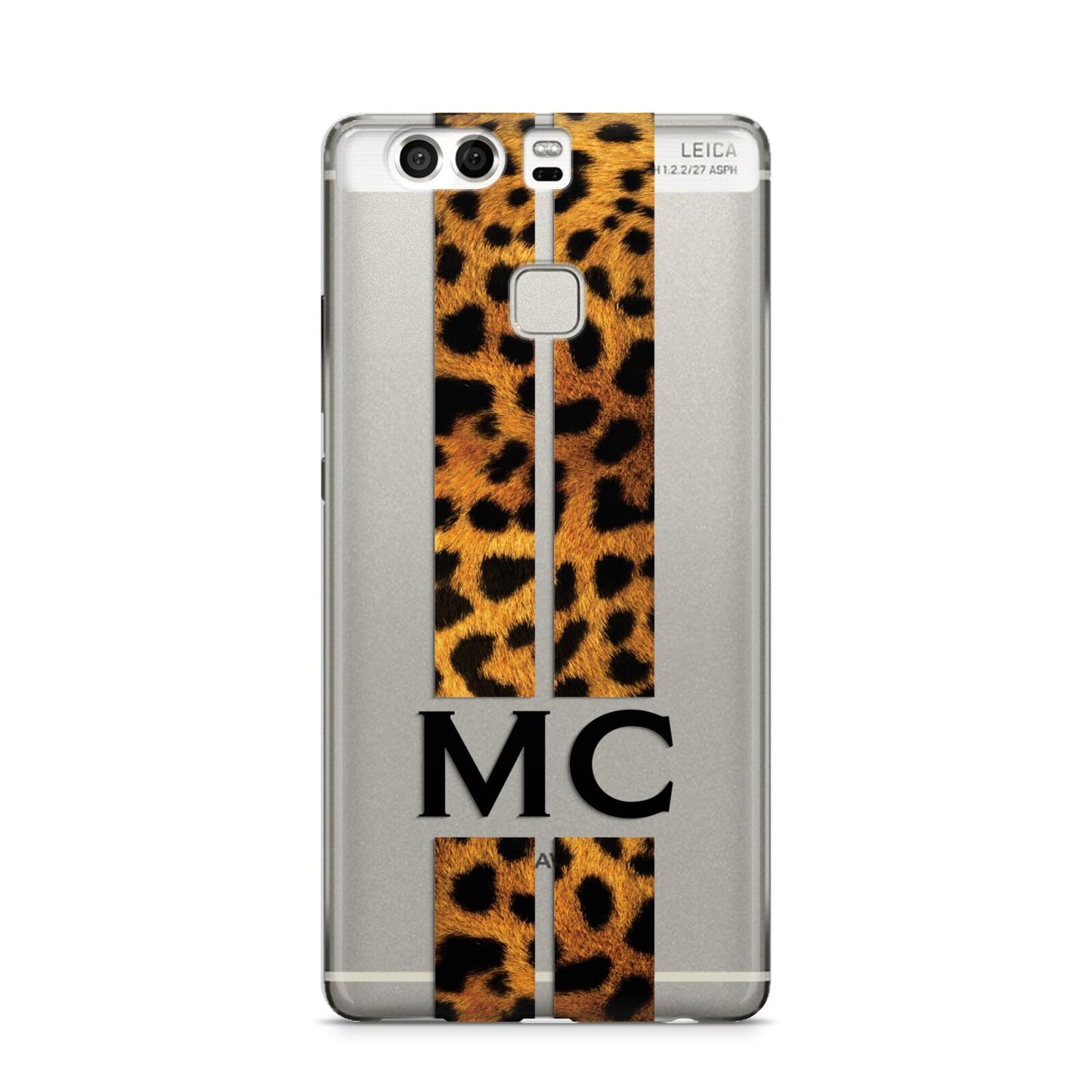 Personalised Leopard Print Stripes Initials Huawei P9 Case