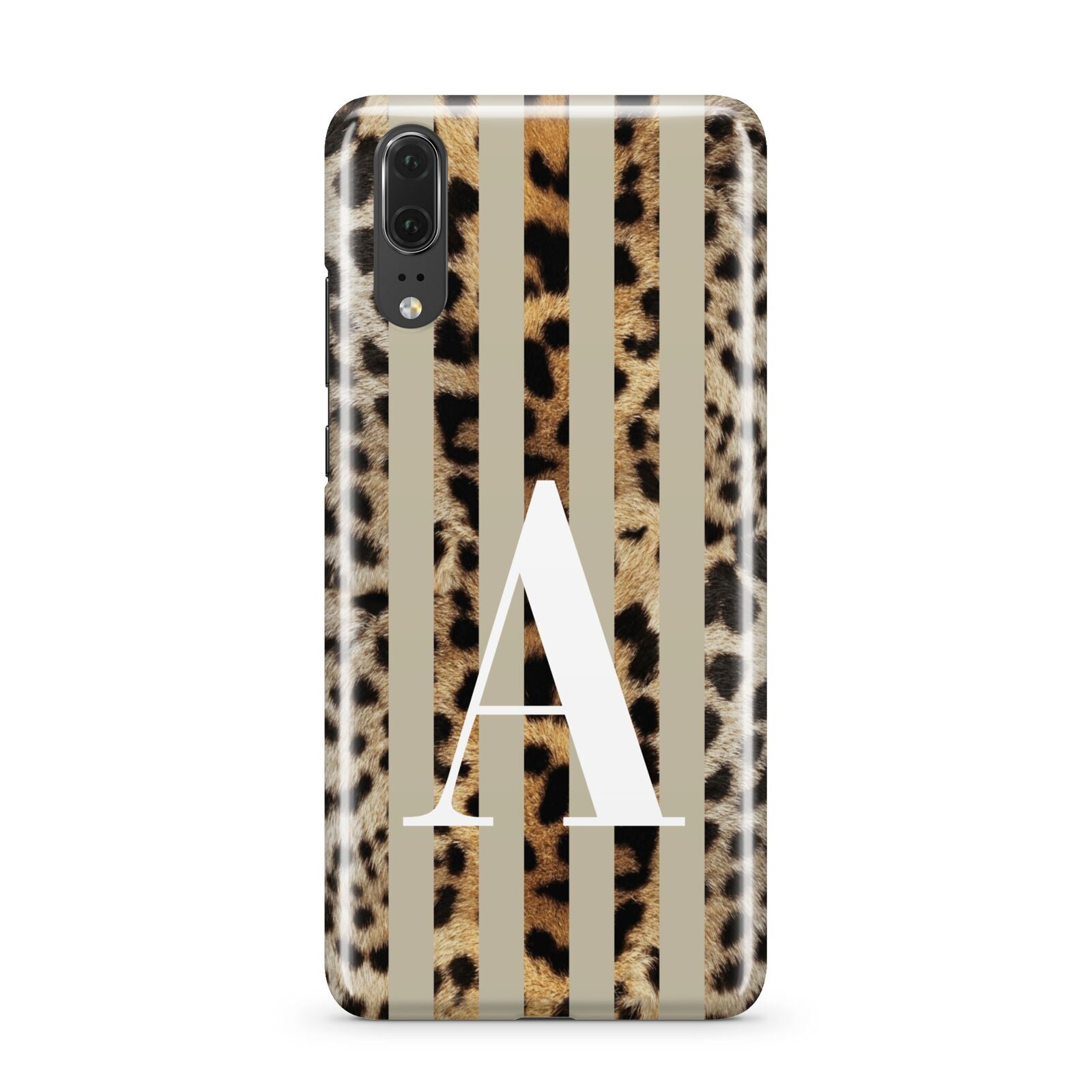 Personalised Leopard Stripes Huawei P20 Phone Case