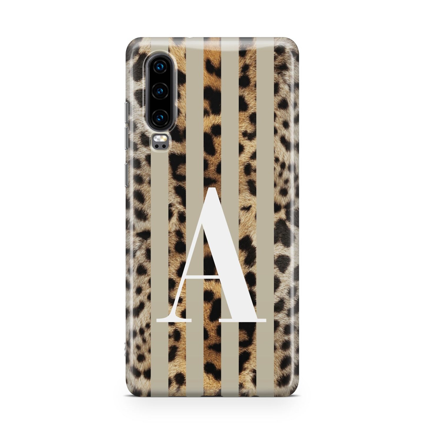 Personalised Leopard Stripes Huawei P30 Phone Case