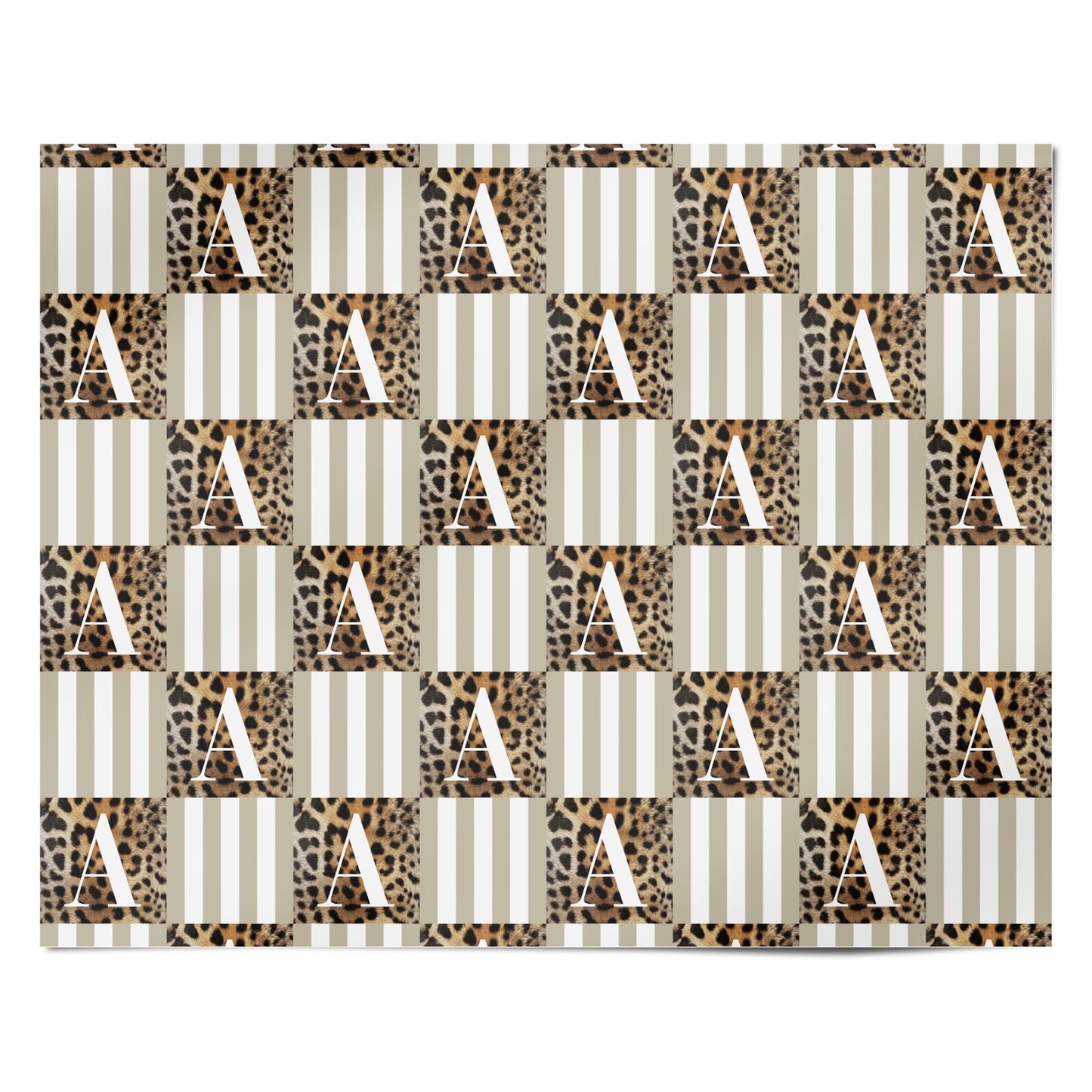 Personalised Leopard Stripes Personalised Wrapping Paper Alternative