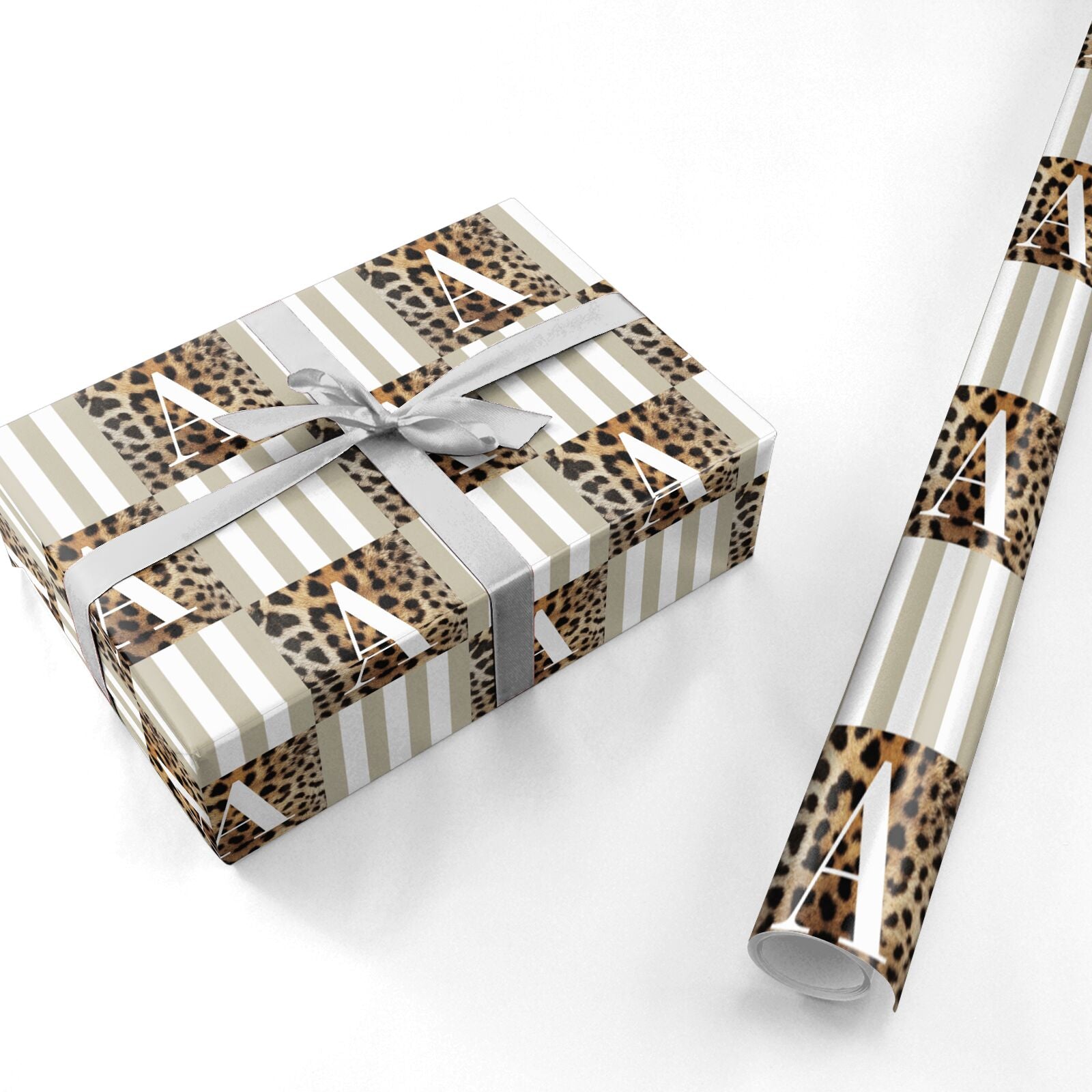 Personalised Leopard Stripes Personalised Wrapping Paper