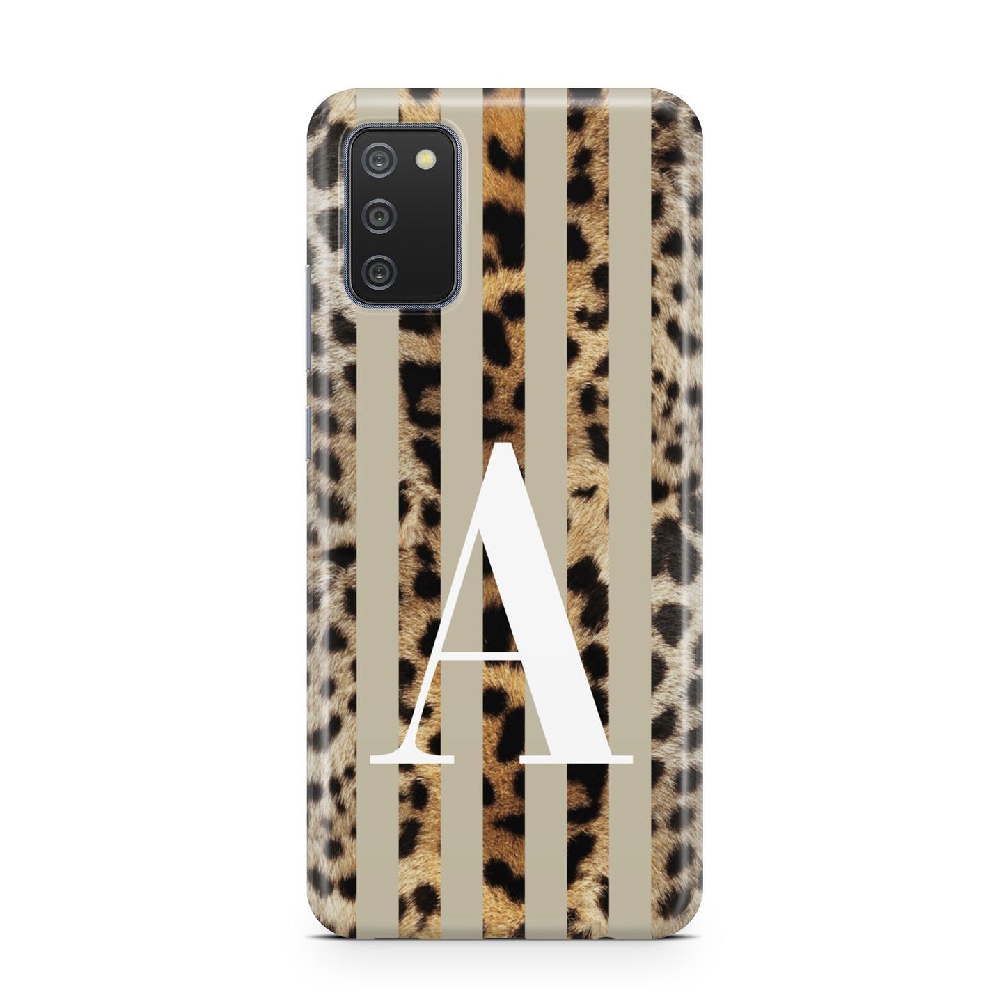 Personalised Leopard Stripes Samsung A02s Case