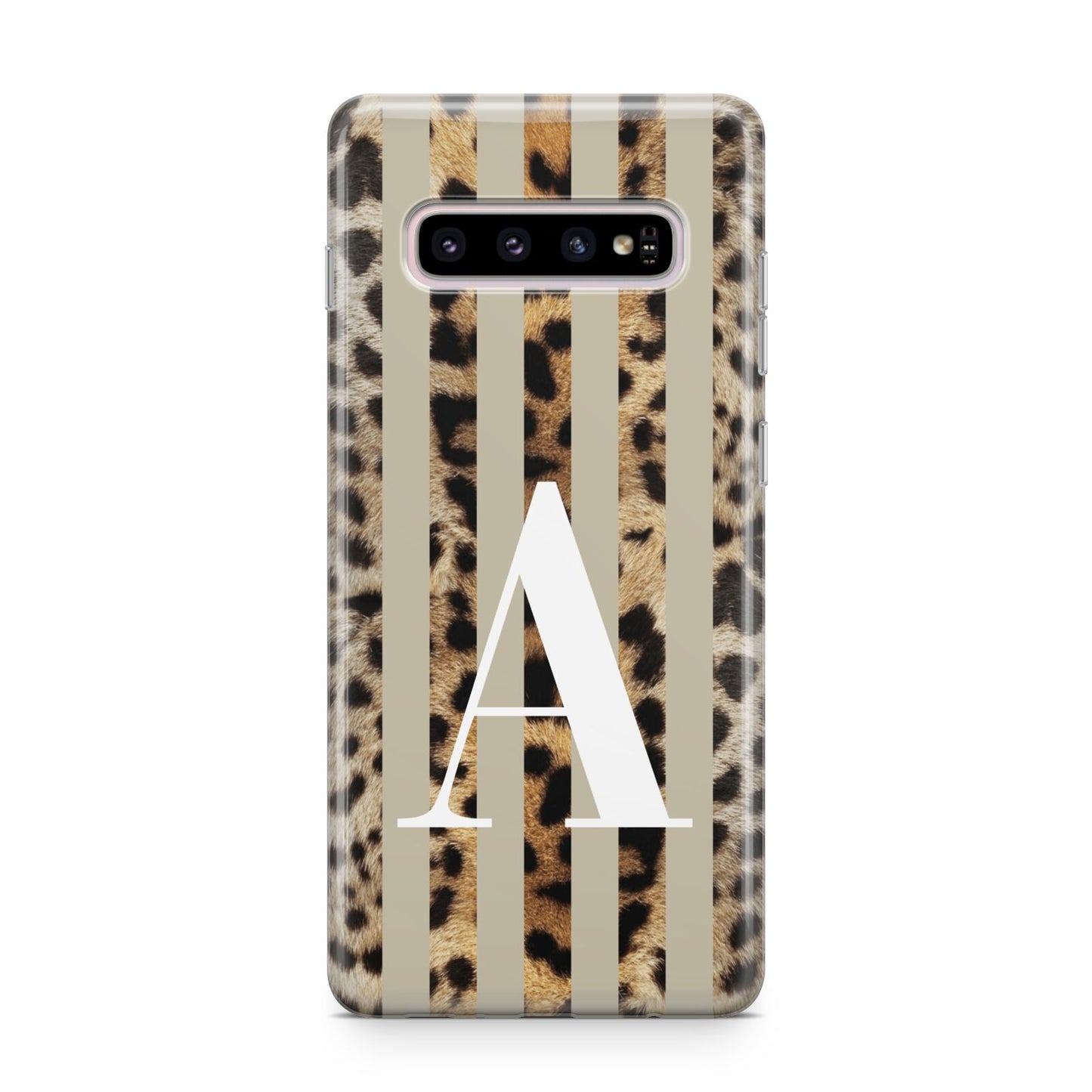 Personalised Leopard Stripes Samsung Galaxy S10 Plus Case