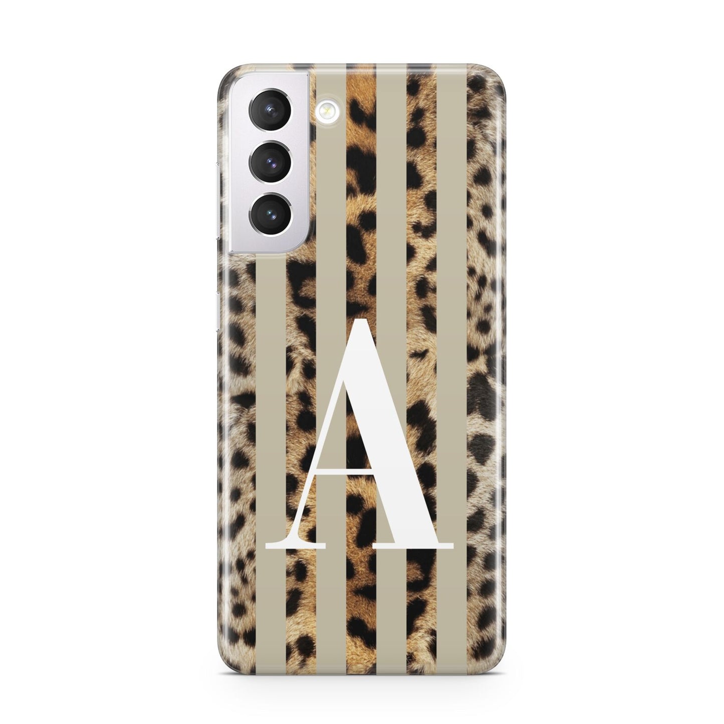 Personalised Leopard Stripes Samsung S21 Case