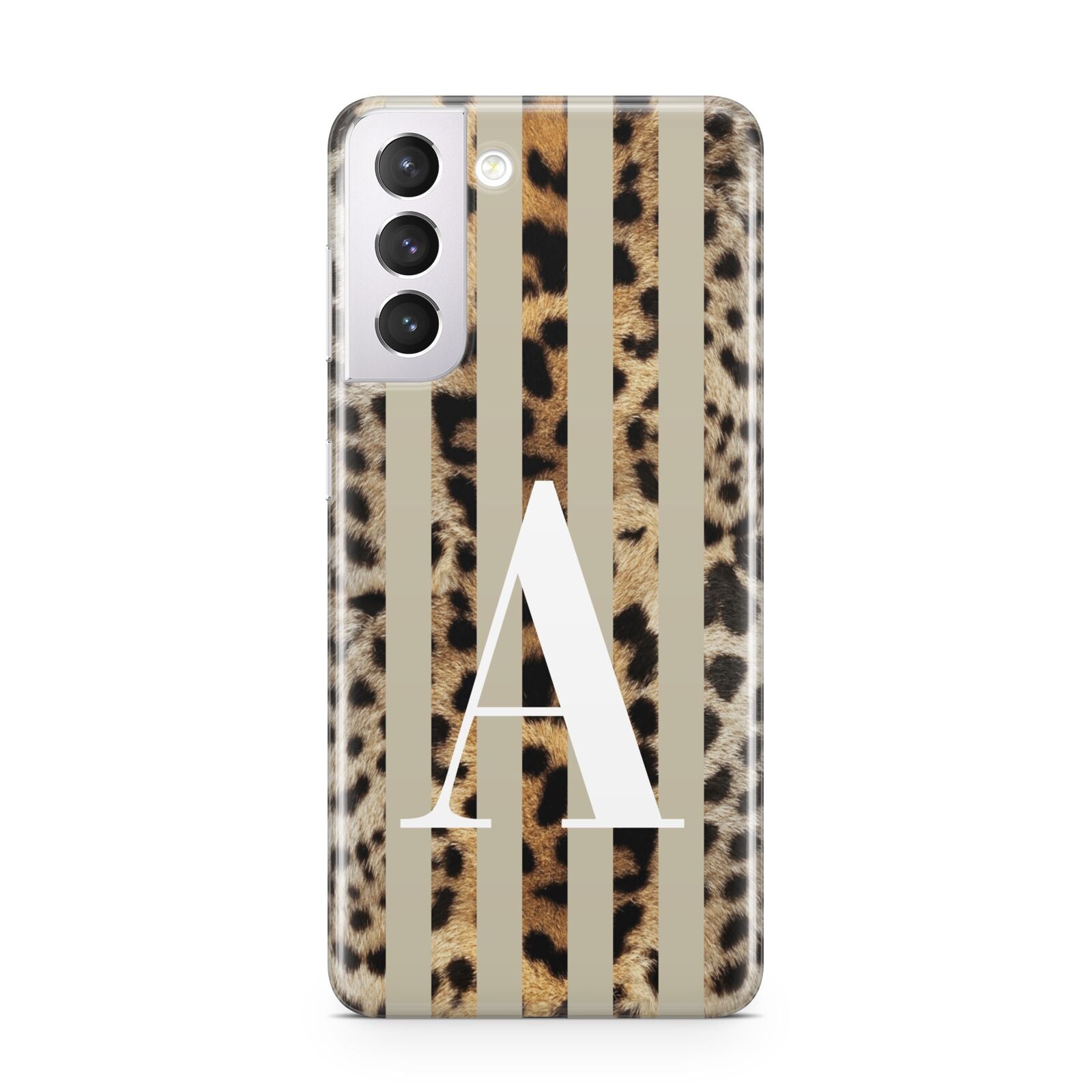 Personalised Leopard Stripes Samsung S21 Case