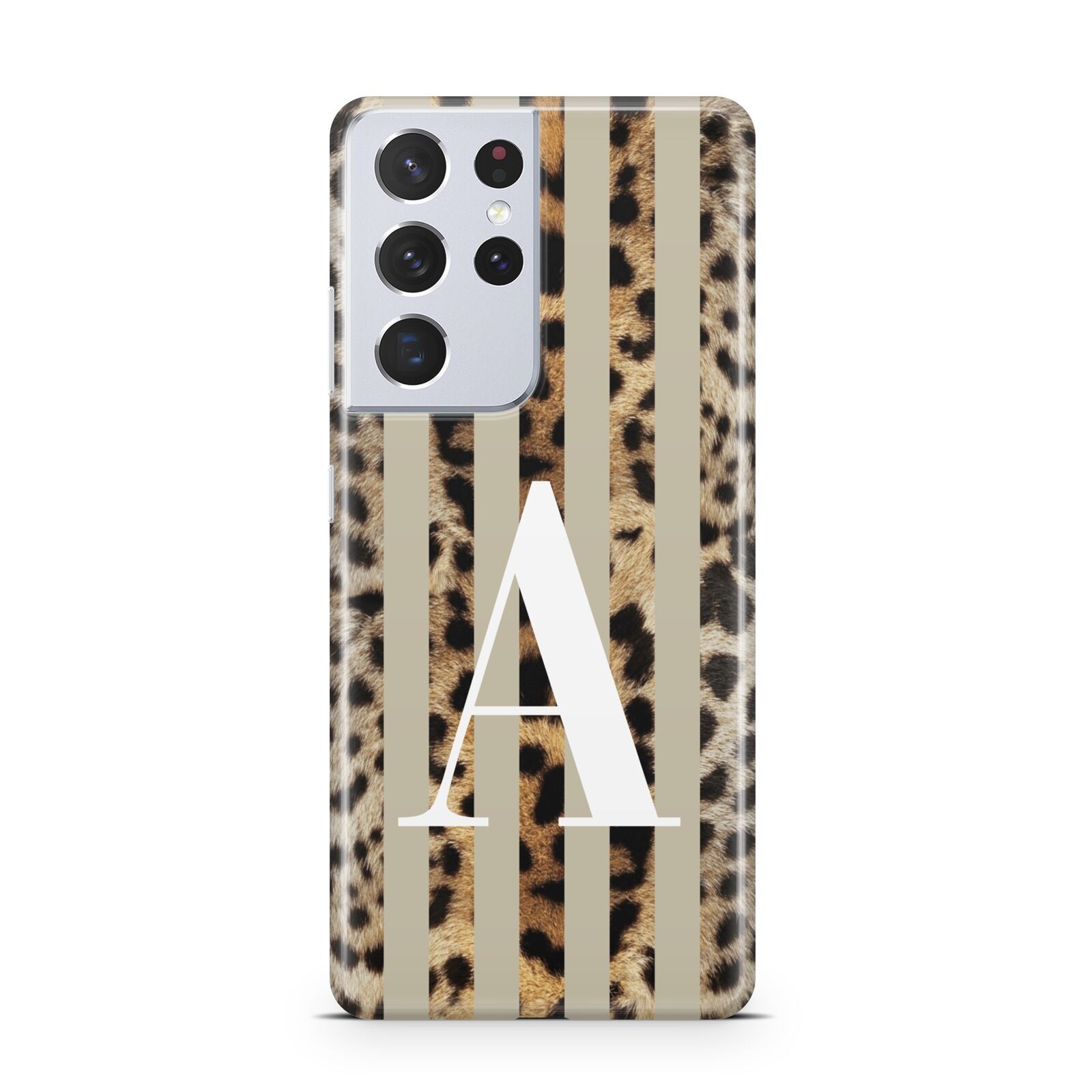 Personalised Leopard Stripes Samsung S21 Ultra Case