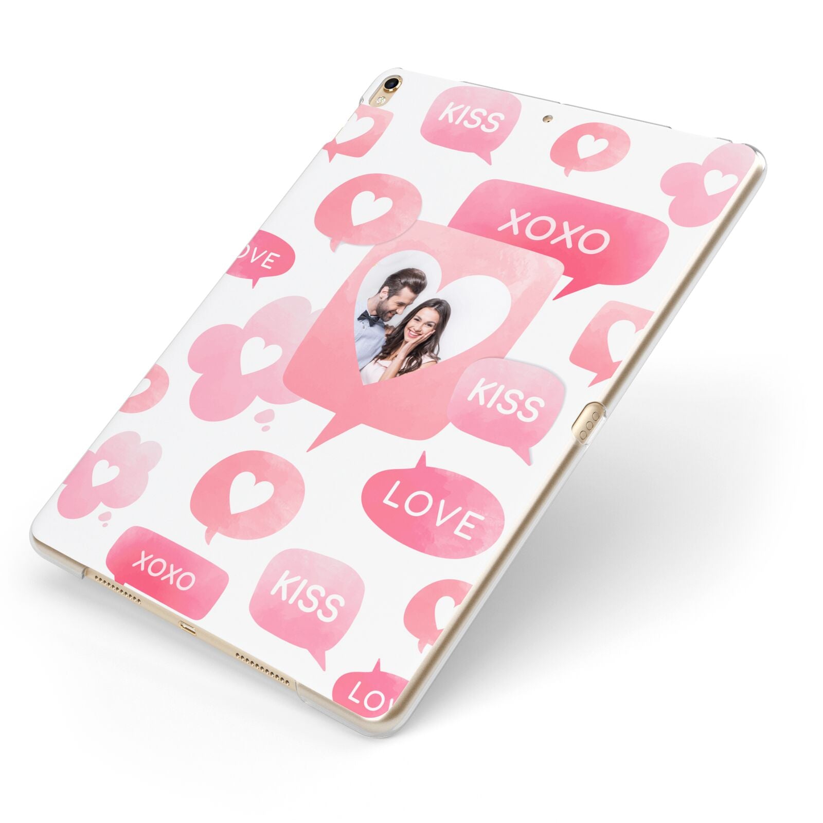 Personalised Likes Photo Apple iPad Case on Gold iPad Side View