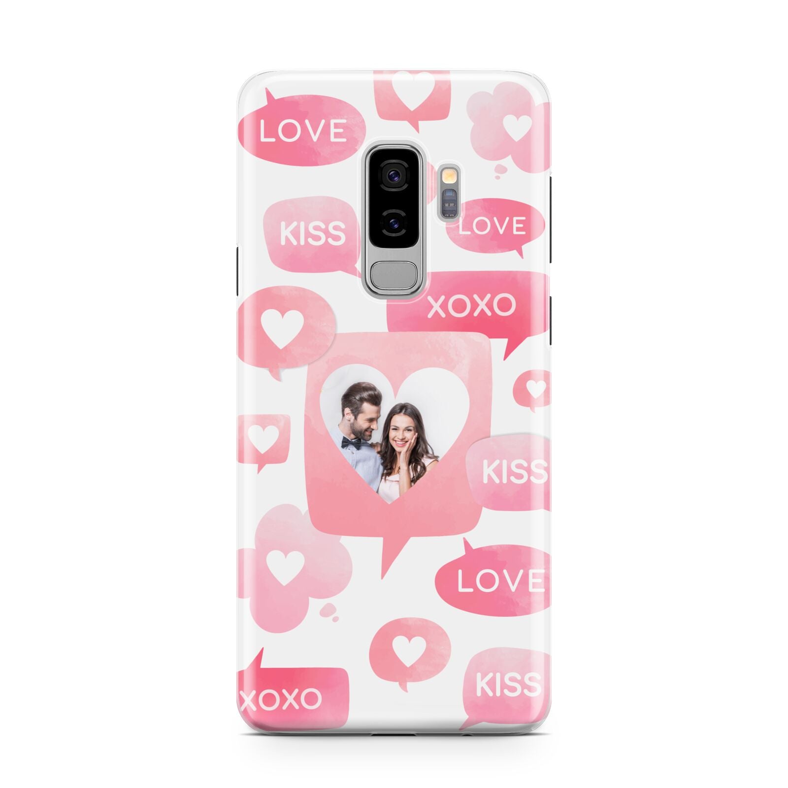 Personalised Likes Photo Samsung Galaxy S9 Plus Case on Silver phone